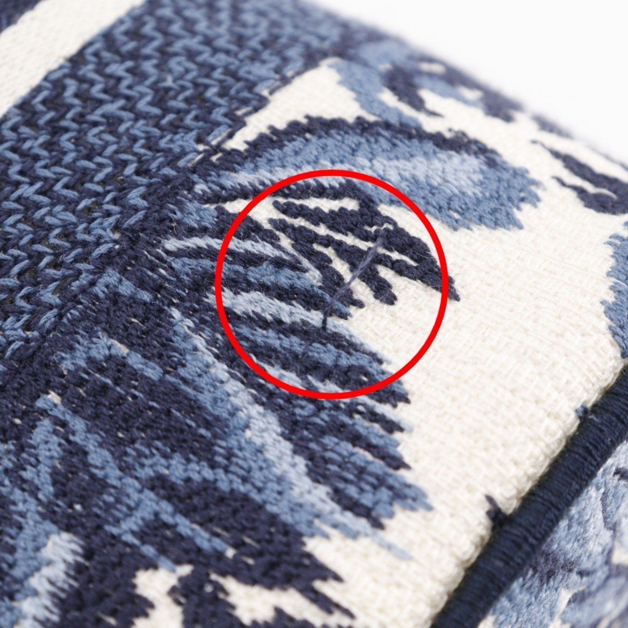 Dior Christian Dior Dior Travel Vanity Handbag Palms Embroidery Canvas 2021 Navy/White Double Women's Size ONE SIZE - 12 Thumbnail