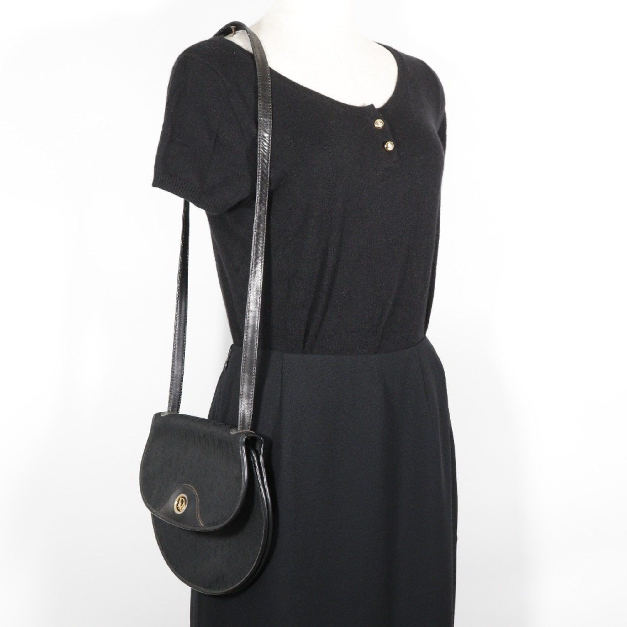 Dior Christian Dior Dior Trotter Shoulder Bag Canvas Black Snap Button Women's H130625545 Size ONE SIZE - 13 Thumbnail