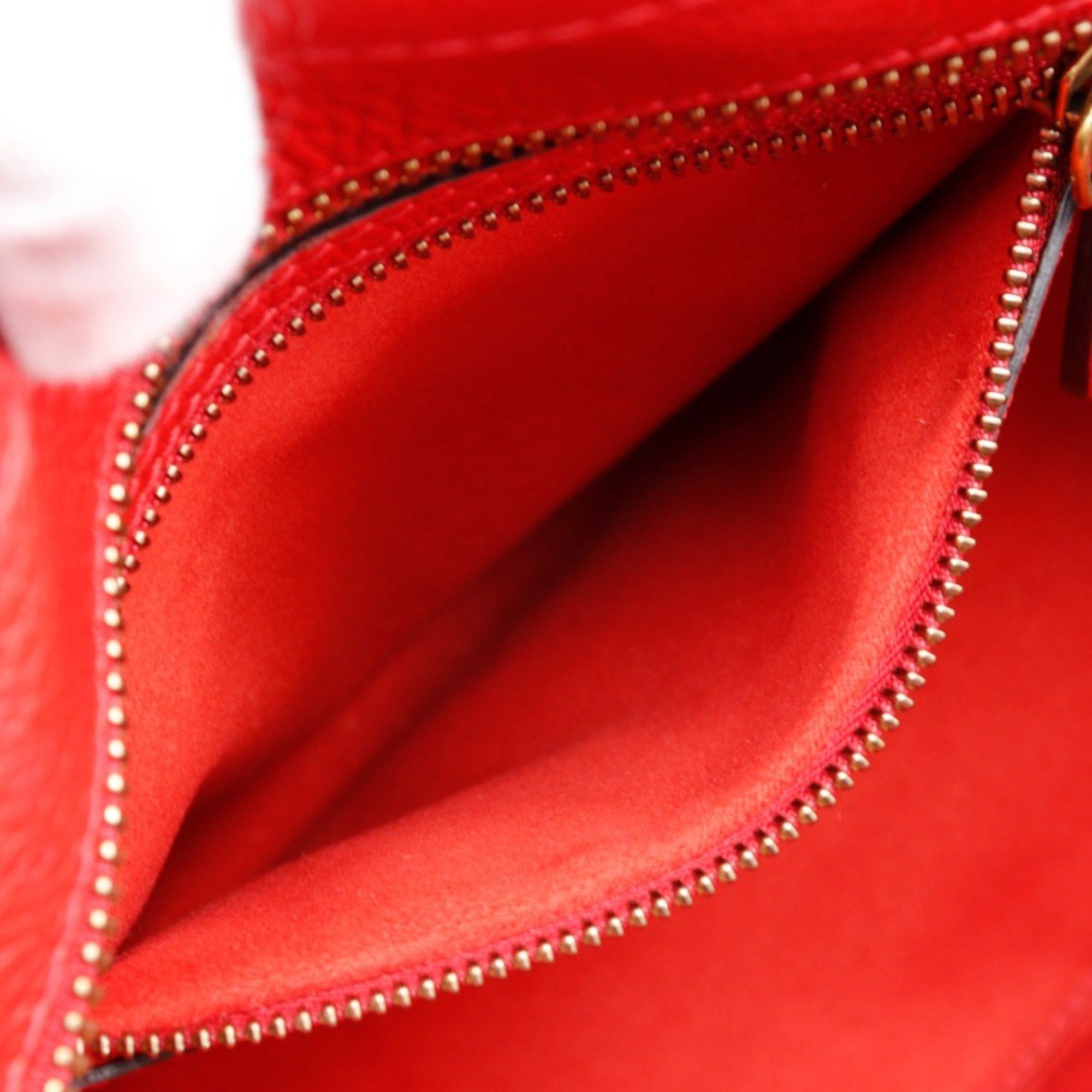 Celine CELINE Luggage Micro Shopper Handbag Leather Red A5 Women's Size ONE SIZE - 7 Thumbnail