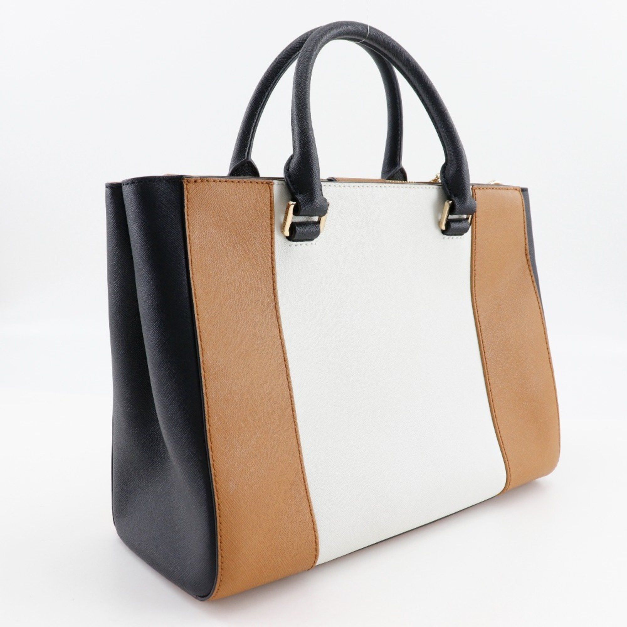Michael Kors Michael Kors Tote Bag Handbag Leather Brown/Black/White A5 Type Women's Size ONE SIZE - 3 Thumbnail