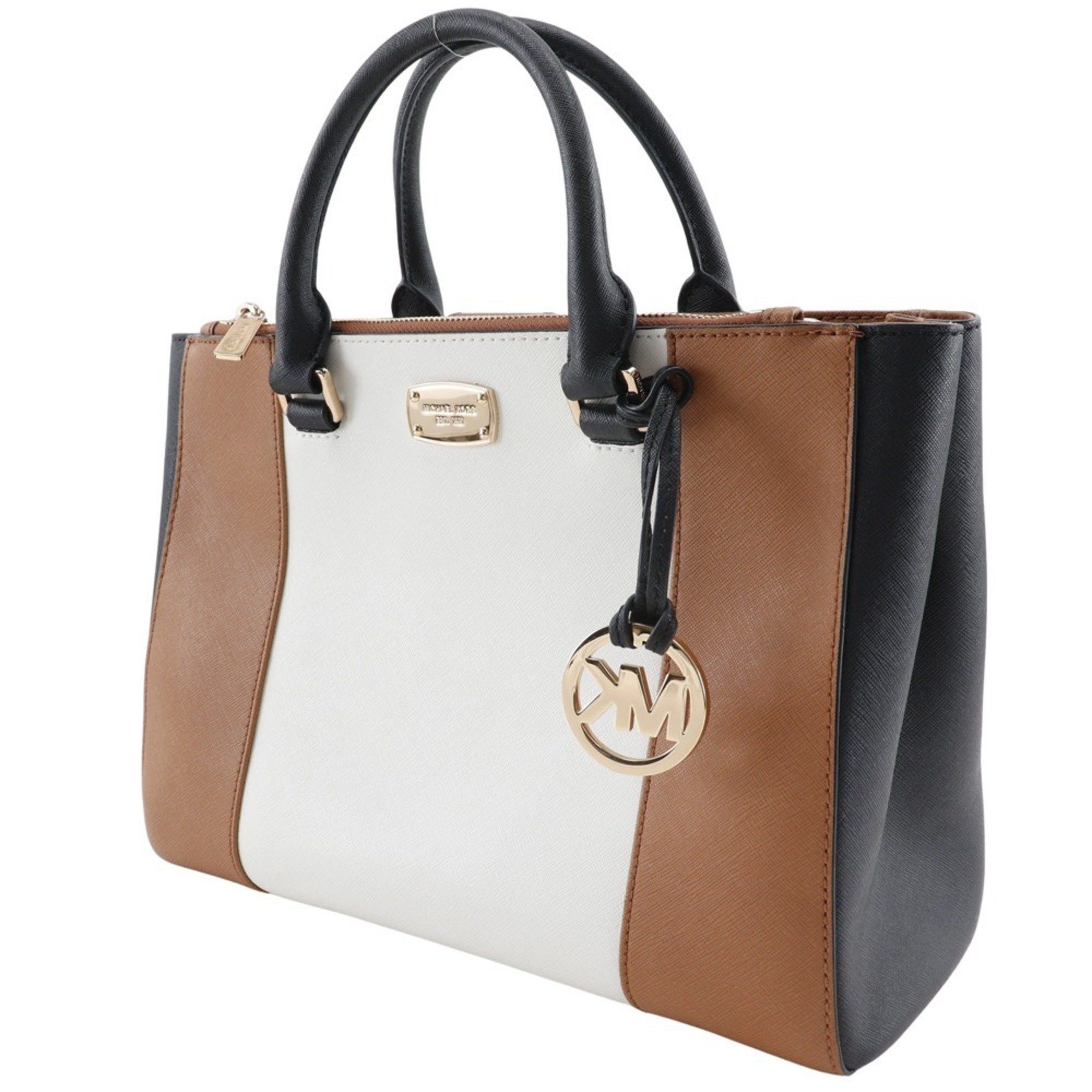 Michael Kors Michael Kors Tote Bag Handbag Leather Brown/Black/White A5 Type Women's Size ONE SIZE - 2 Thumbnail