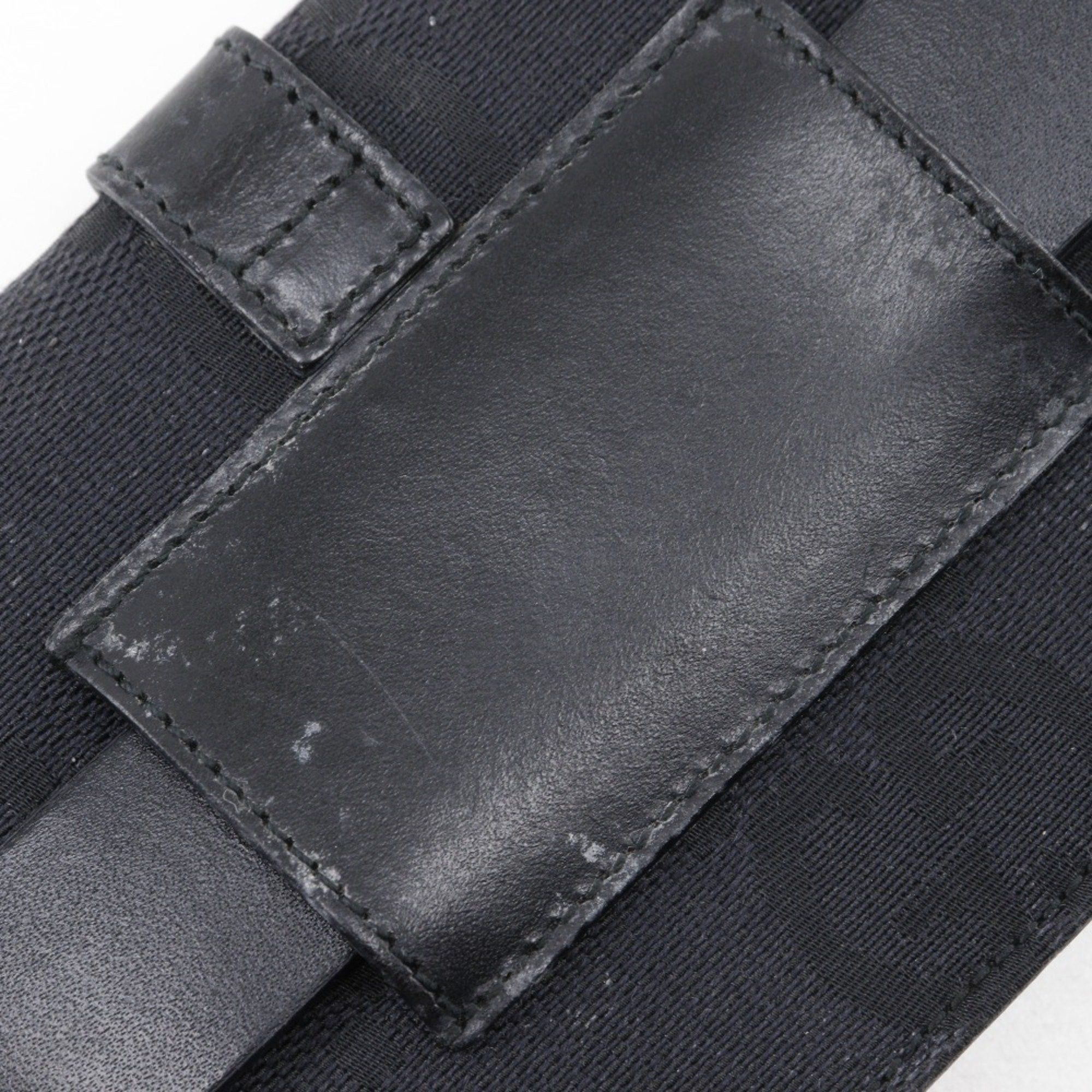 Gucci GUCCI Jackie Line Waist Bag Belt GG Canvas Black Flap Women's Size ONE SIZE - 9 Thumbnail