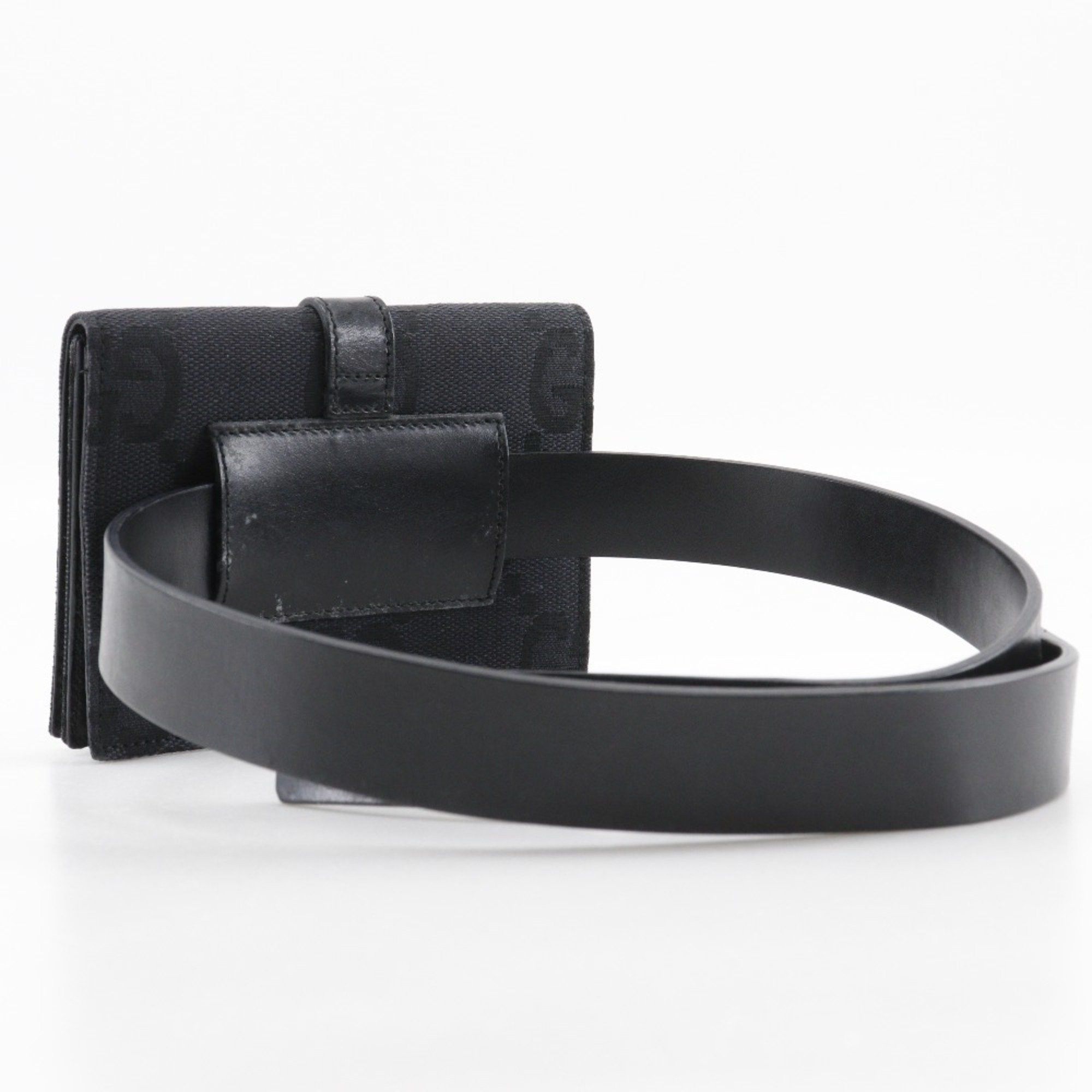 Gucci GUCCI Jackie Line Waist Bag Belt GG Canvas Black Flap Women's Size ONE SIZE - 3 Thumbnail