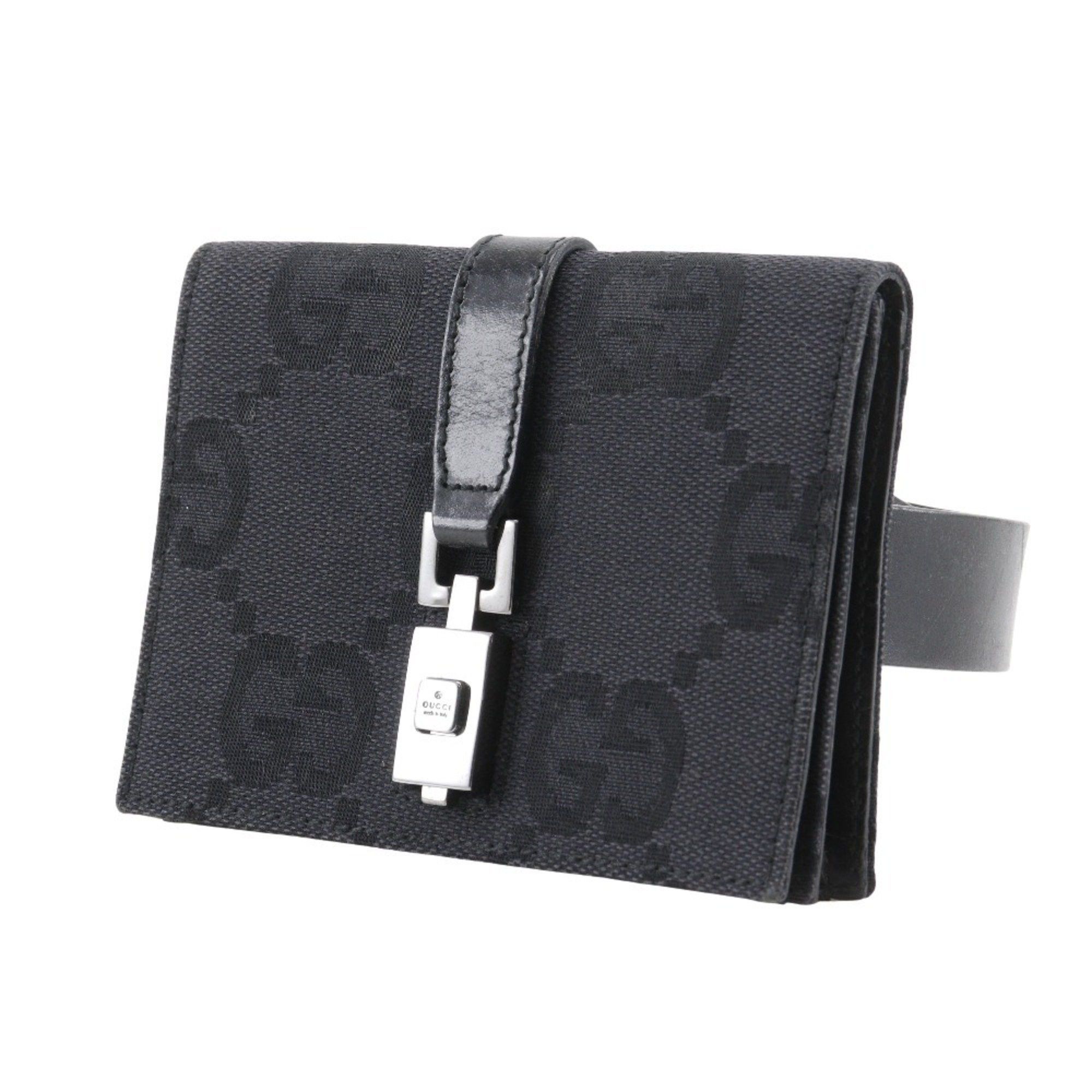 Gucci GUCCI Jackie Line Waist Bag Belt GG Canvas Black Flap Women's Size ONE SIZE - 2 Thumbnail