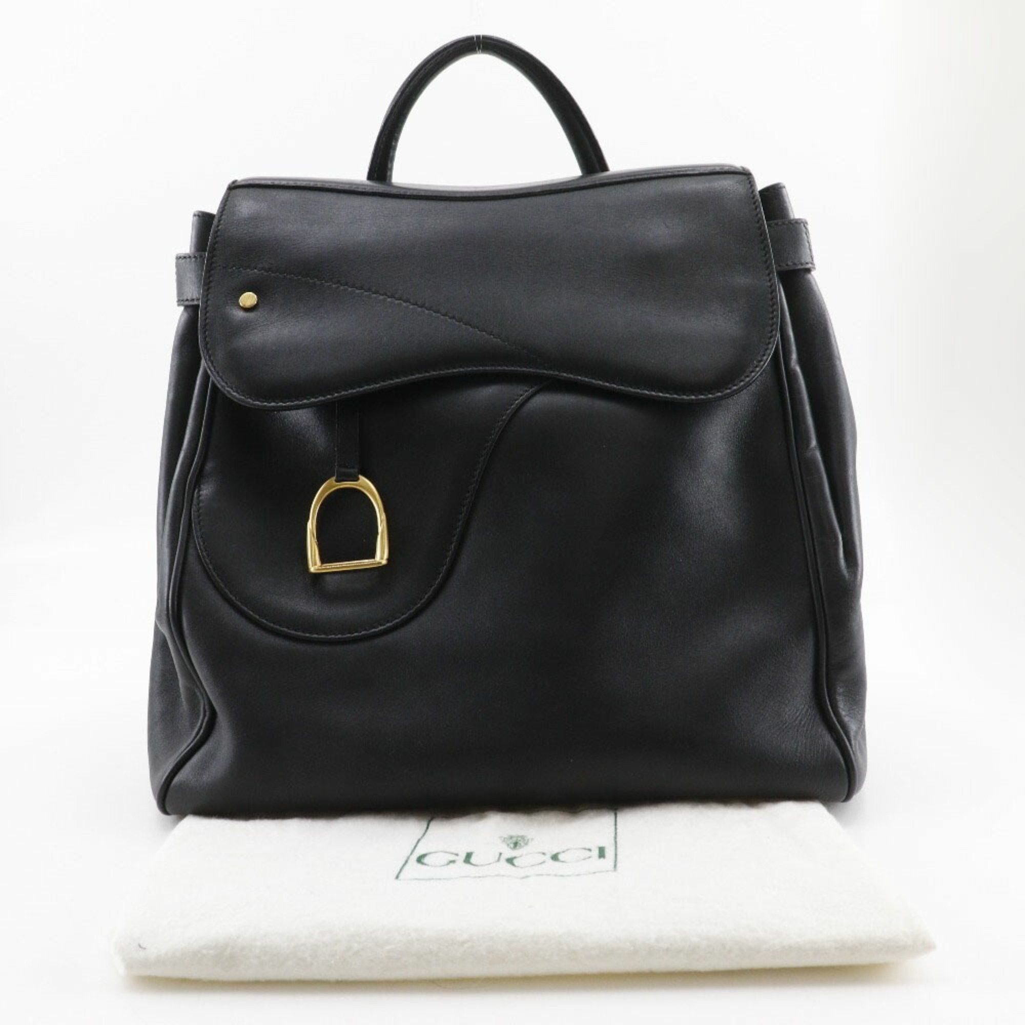 Gucci GUCCI Old Gucci Backpack/Daypack Calfskin Black 2way A5 Type Women's Size ONE SIZE - 18 Thumbnail