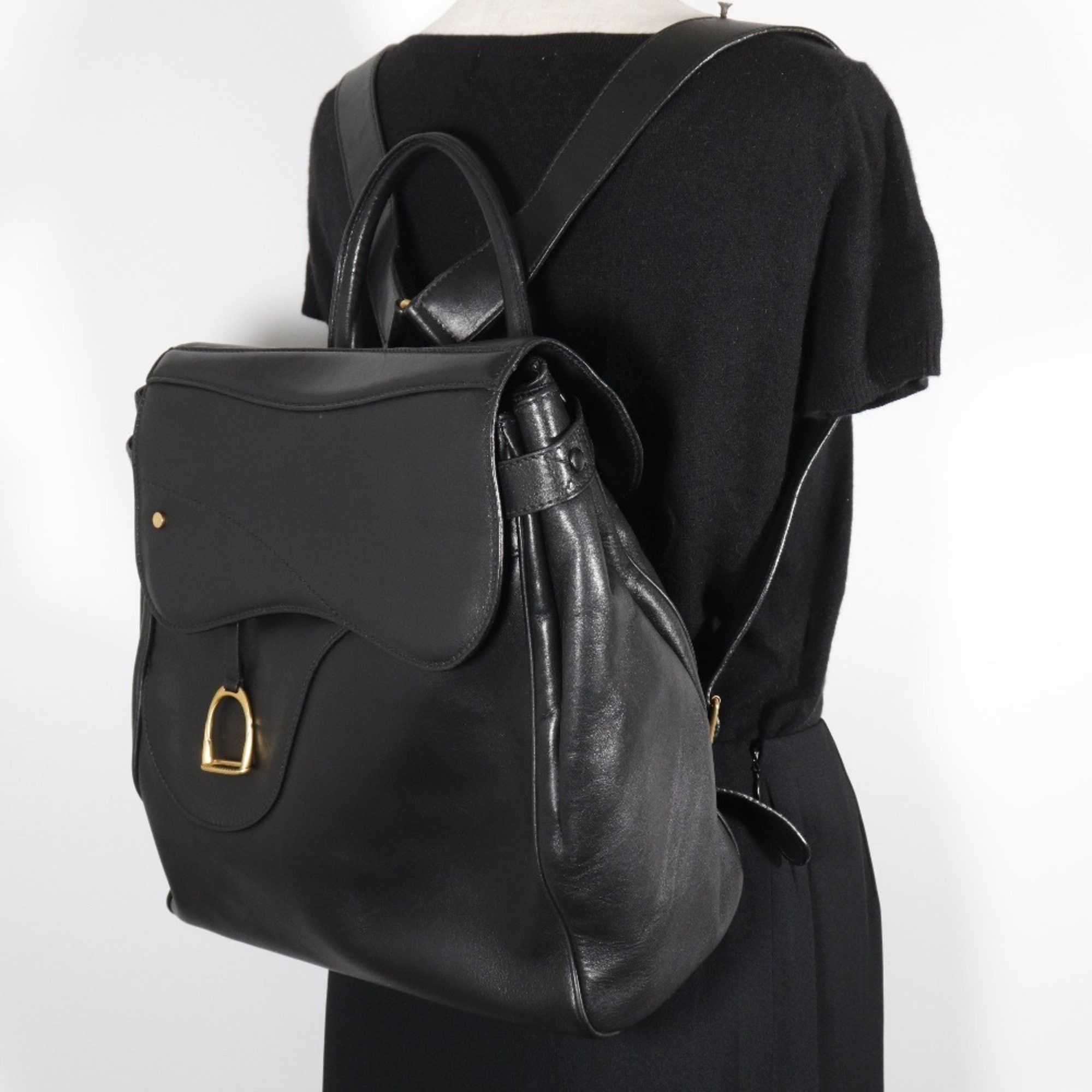 Gucci GUCCI Old Gucci Backpack/Daypack Calfskin Black 2way A5 Type Women's Size ONE SIZE - 17 Thumbnail