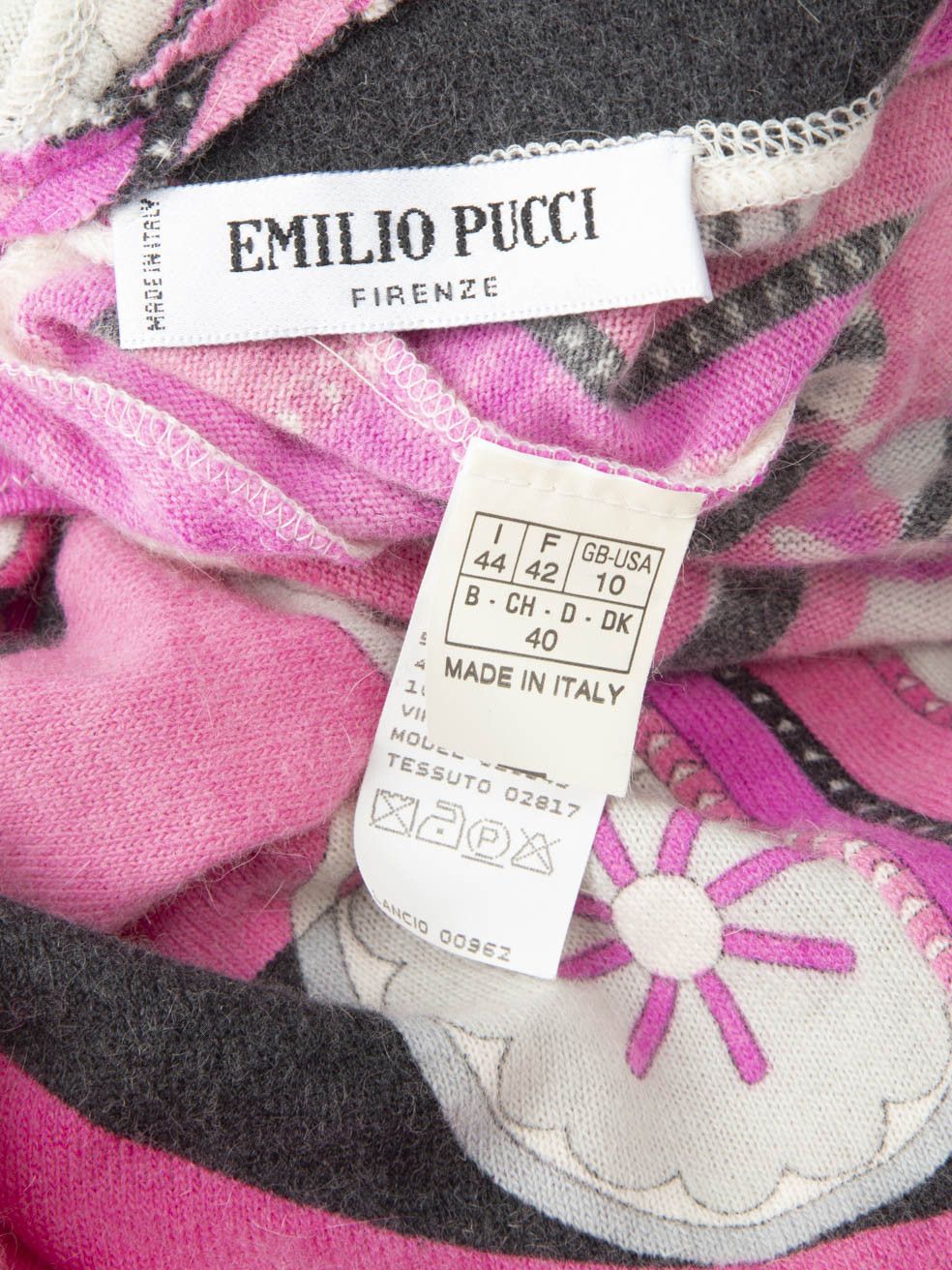 Emilio Pucci Abstract Wool Short Sleeve Dress Size M / US 6-8 / IT 42-44 - 6 Thumbnail