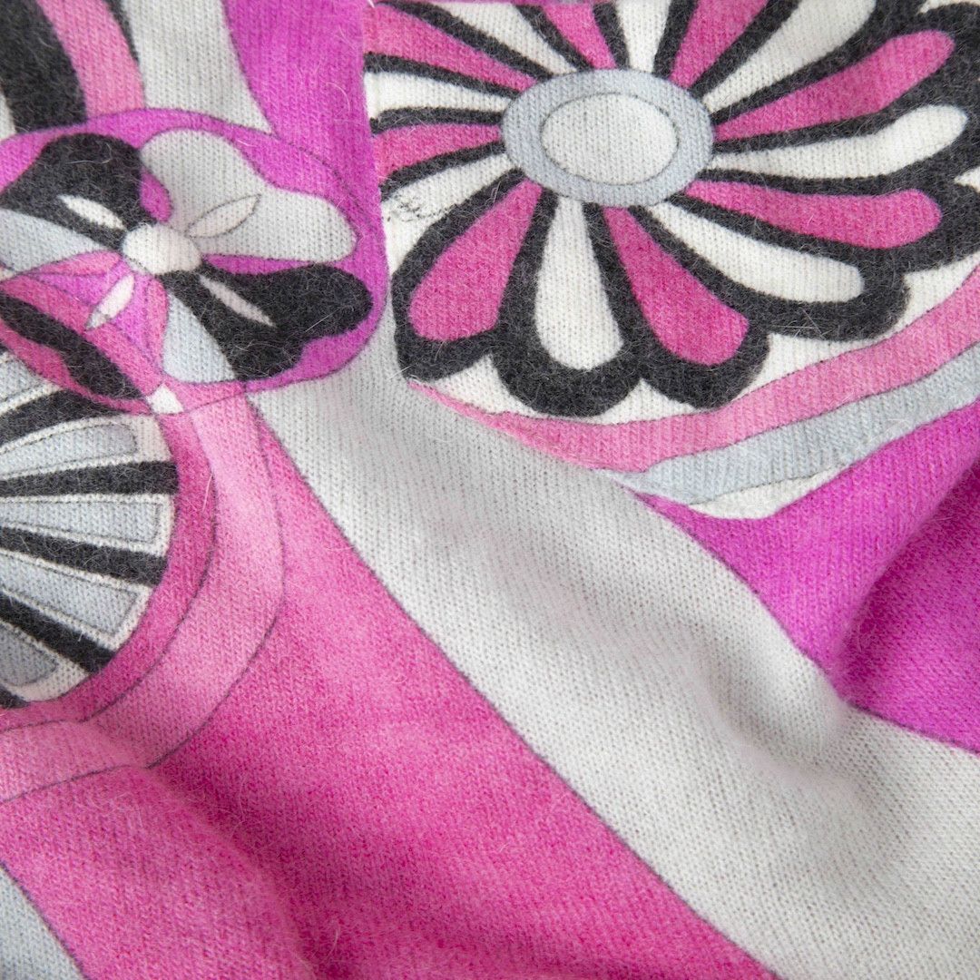 Emilio Pucci Abstract Wool Short Sleeve Dress Size M / US 6-8 / IT 42-44 - 3 Thumbnail