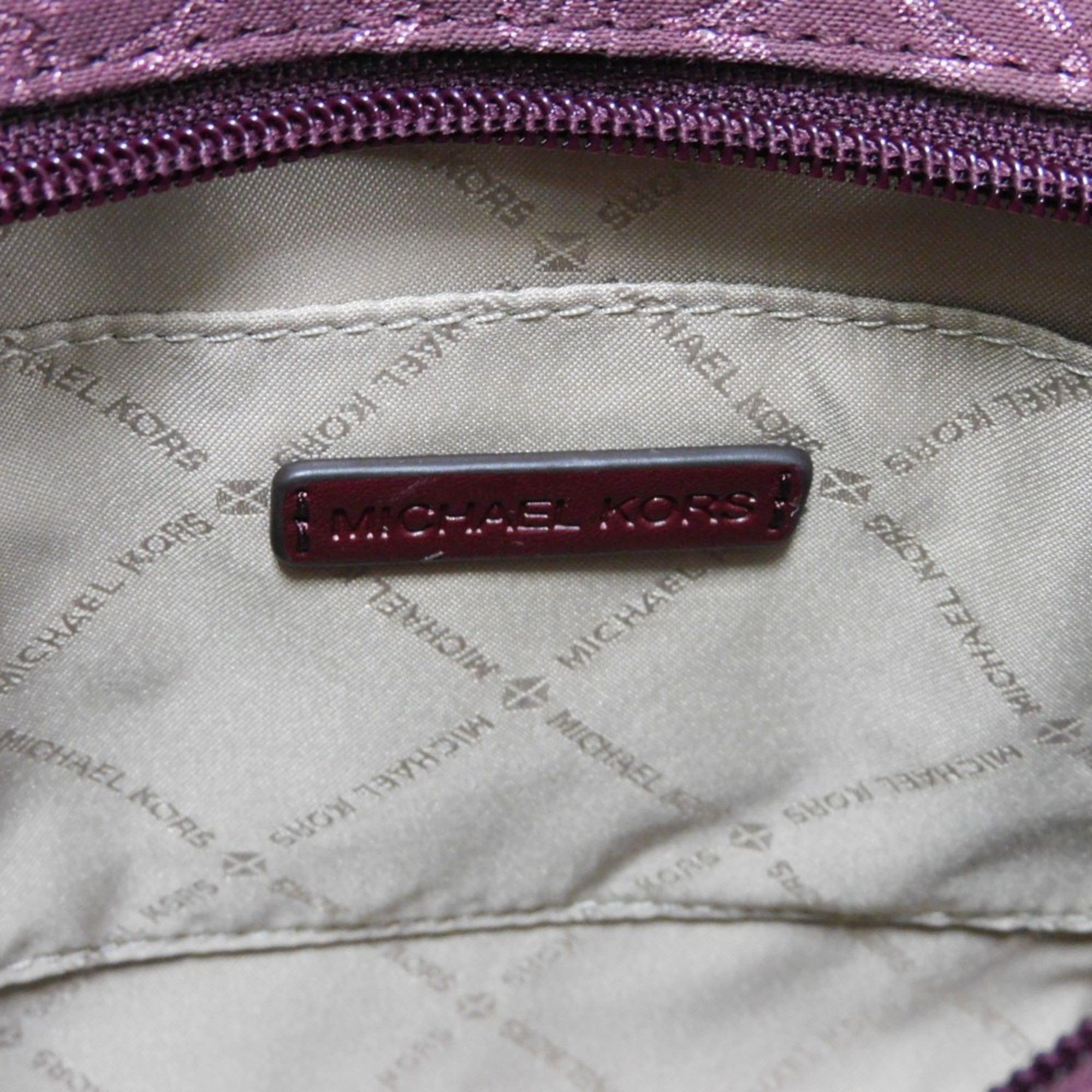 Michael Kors Michael Kors Handbag Mirella Jacquard Small MK Shoulder Bag Metal Oxblood 35F4G7ZC5J Women's Bags Size ONE SIZE - 6 Thumbnail