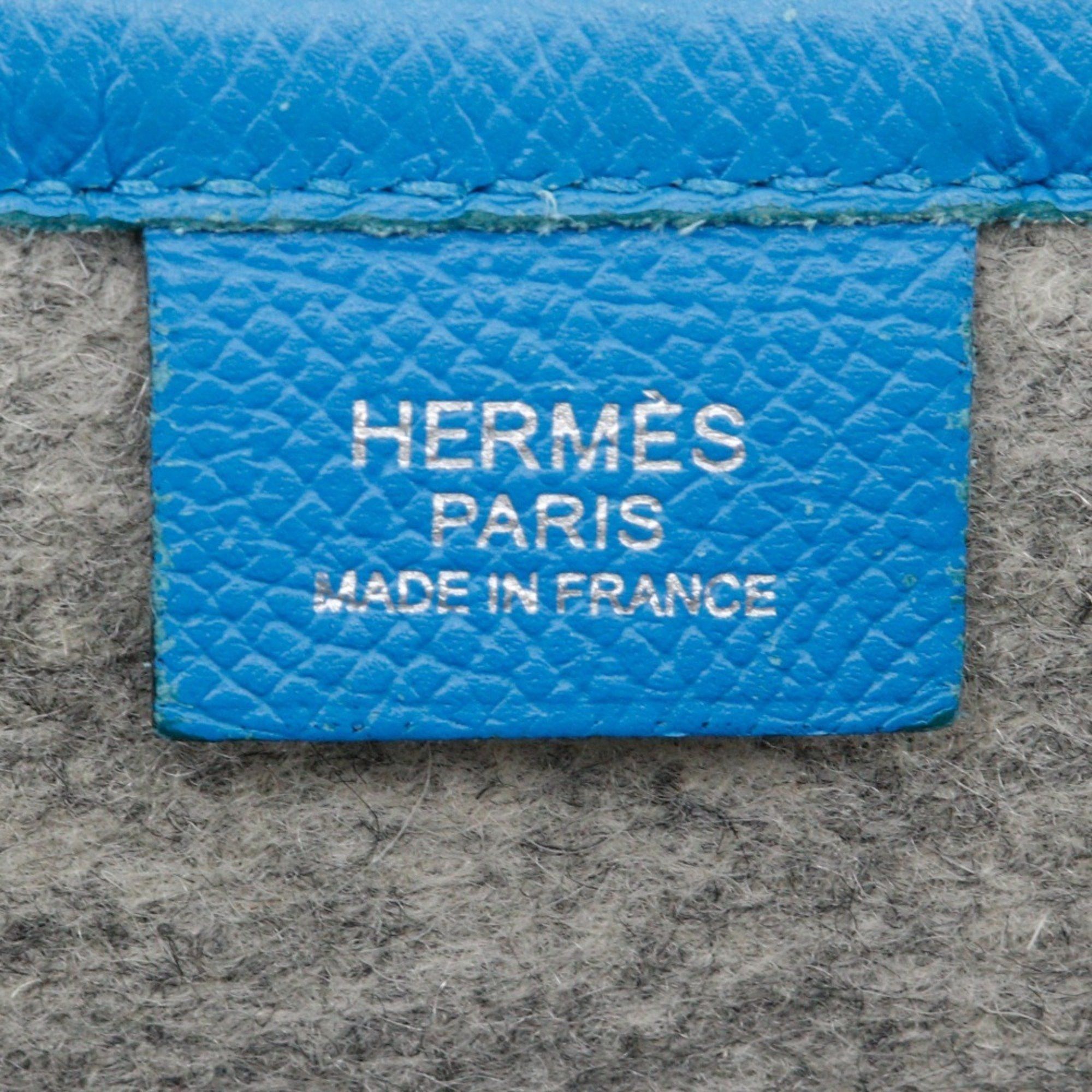 Hermes Hermes Too Doo 37 Clutch Bag Felt x Epsom Blue Zanzibar 2017 Blue/Gray A A5 Unisex Size ONE SIZE - 13 Thumbnail