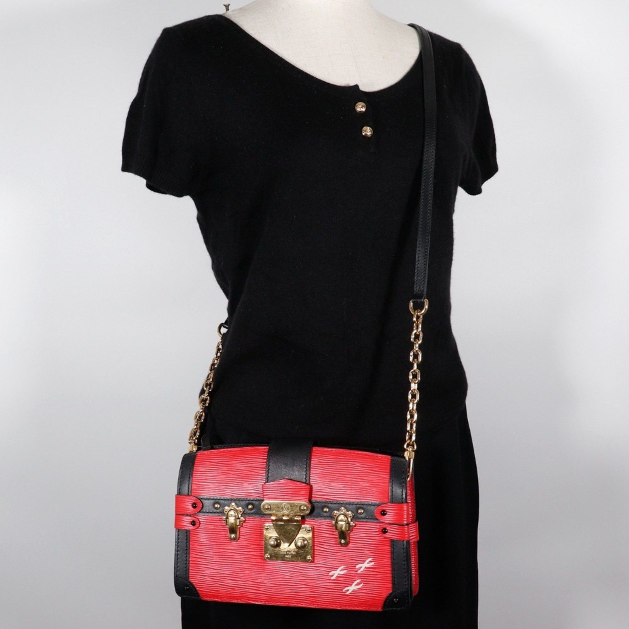Louis Vuitton Louis Vuitton Trunk Clutch Shoulder Bag M51697 Epi Leather Rouge Red 2way Women's Size ONE SIZE - 18 Thumbnail