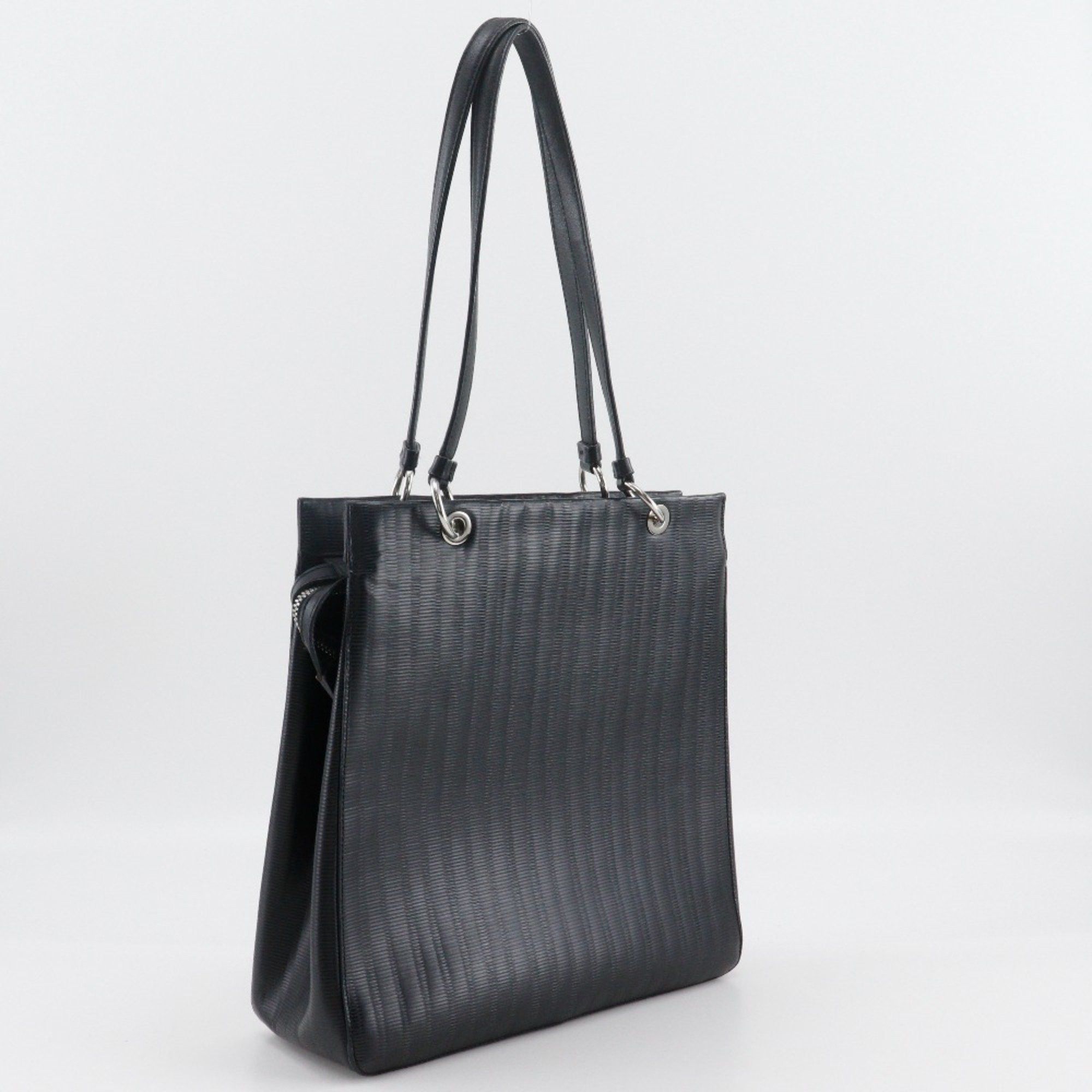 Salvatore Ferragamo Salvatore Ferragamo Gancini Shoulder Bag Embossed Leather Black A5 Women's Size ONE SIZE - 3 Thumbnail