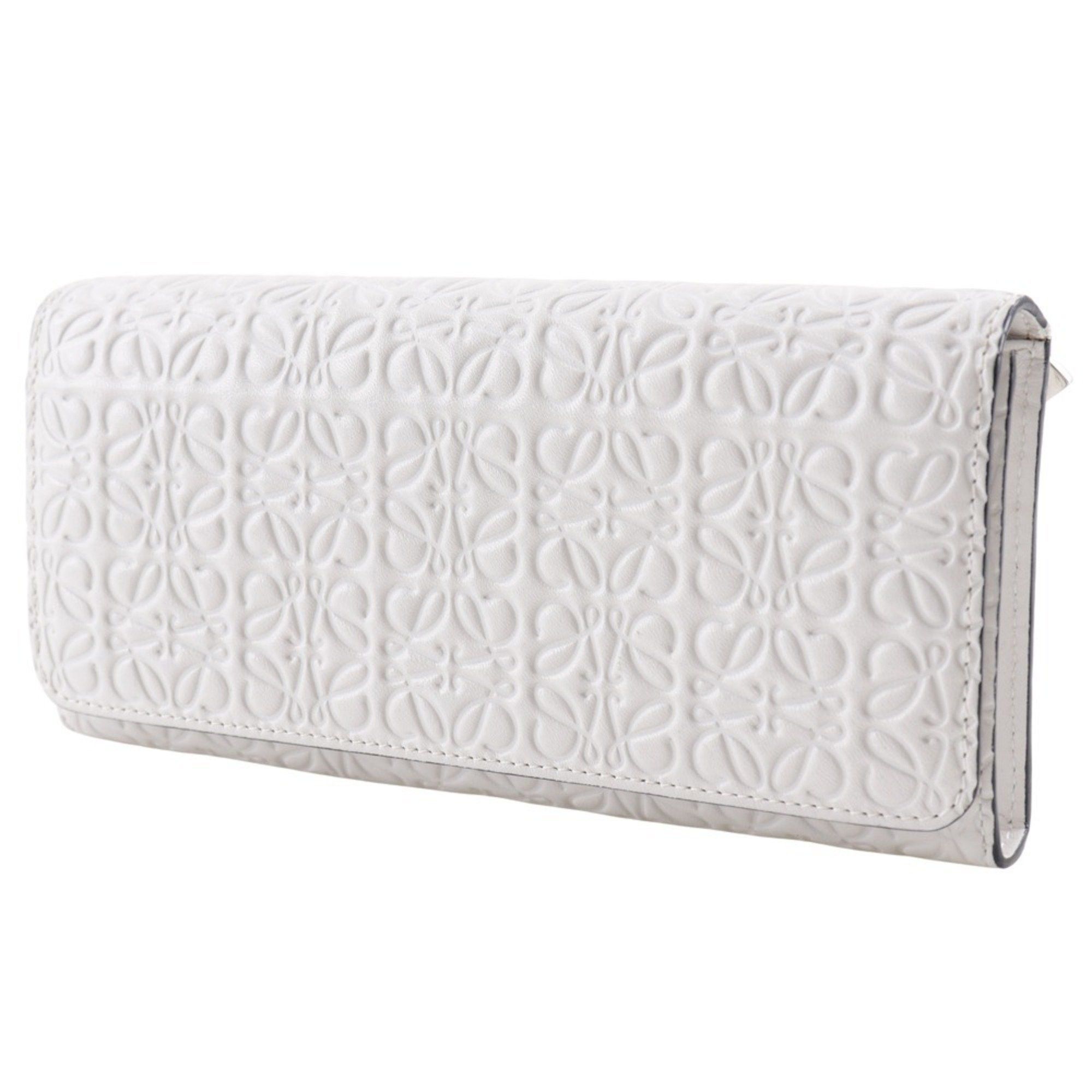 Loewe LOEWE Repeat Anagram Long Wallet Leather White Snap Button Unisex Size ONE SIZE - 2 Thumbnail