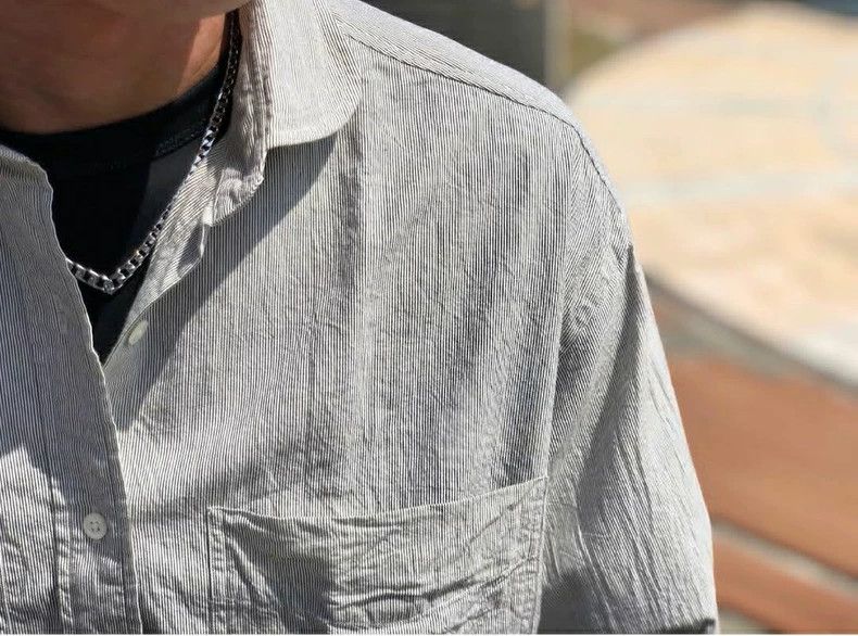 Porter Classic Striped Wide Pocket Shirt