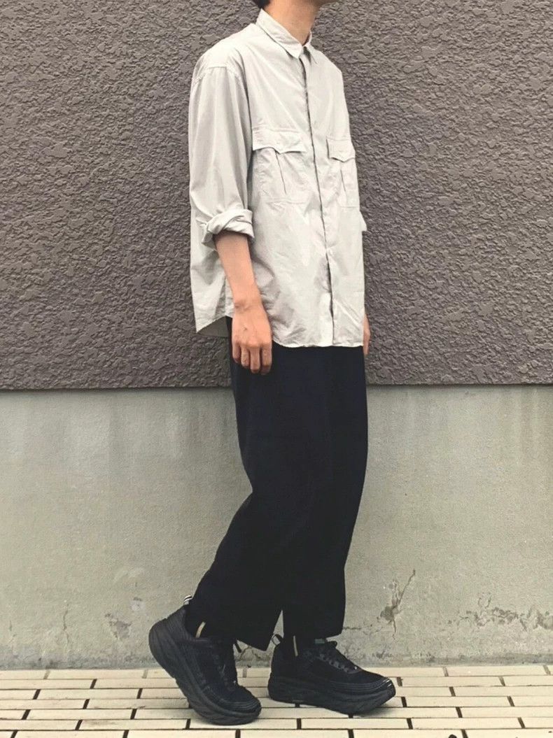 Porter Classic Gray Button-Up Shirt with Roll-Up Sleeves Size US L / EU 52-54 / 3 - 6 Thumbnail