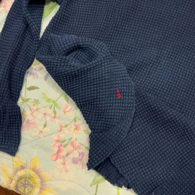 Porter Classic Navy High Neck Waffle Knit Sweatshirt Size US L / EU 52-54 / 3 - 4 Thumbnail