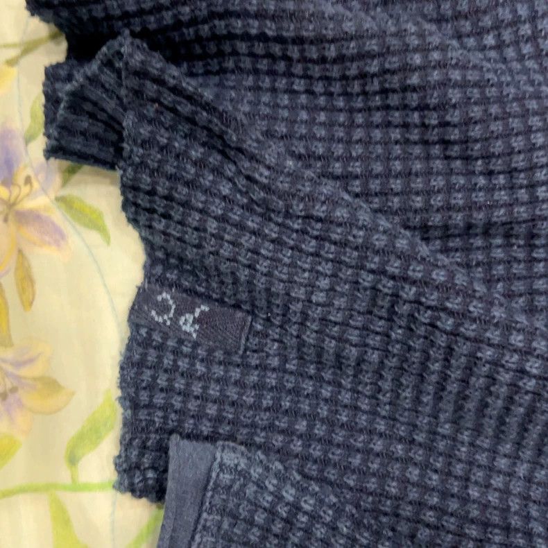 Porter Classic Navy High Neck Waffle Knit Sweatshirt Size US L / EU 52-54 / 3 - 2 Thumbnail
