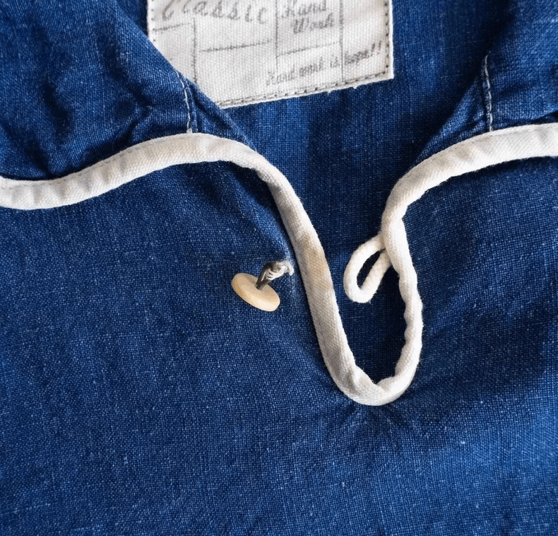 Porter Classic Blue Dyed Color-Block Linen Navy Collar Shirt Size US M / EU 48-50 / 2 - 4 Thumbnail
