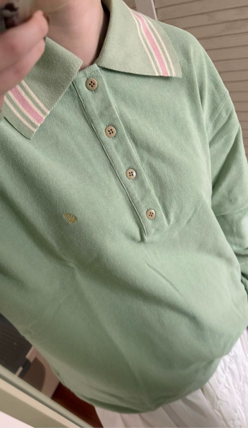 Kapital Cute Green Polo Shirt with Striped Collar Size US M / EU 48-50 / 2 - 6 Thumbnail