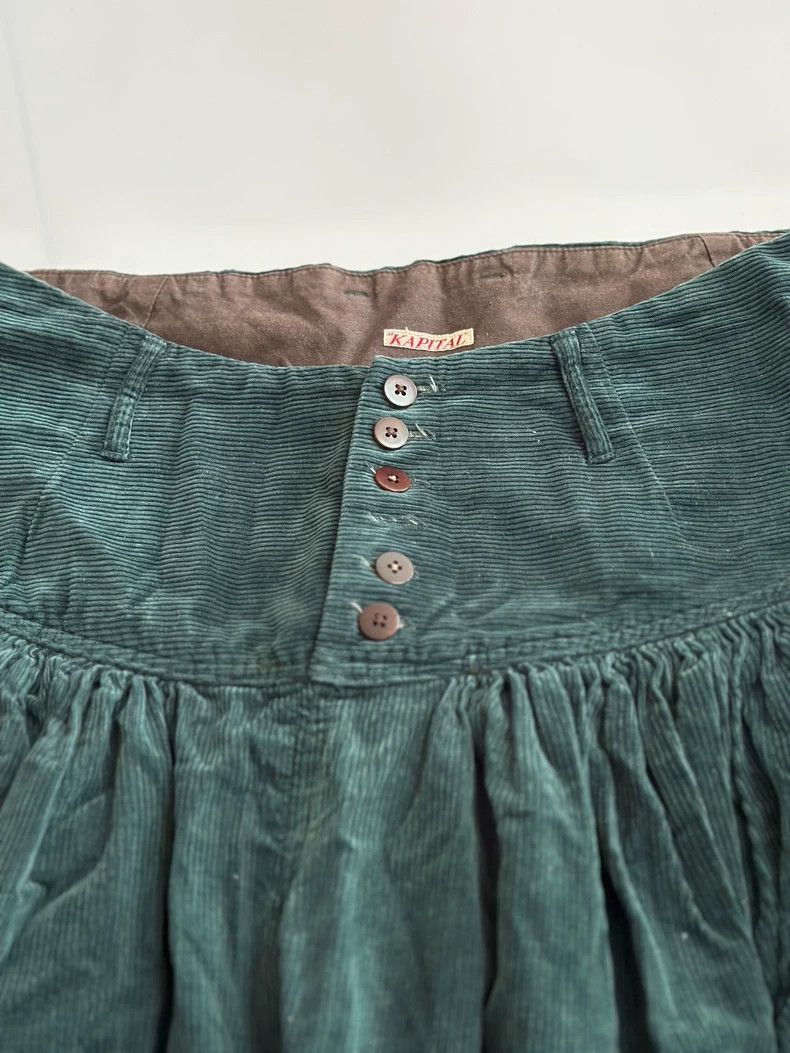 Kapital Kapital Forest Green Corduroy Skirt Pants Size US 30 / EU 46 - 5 Thumbnail