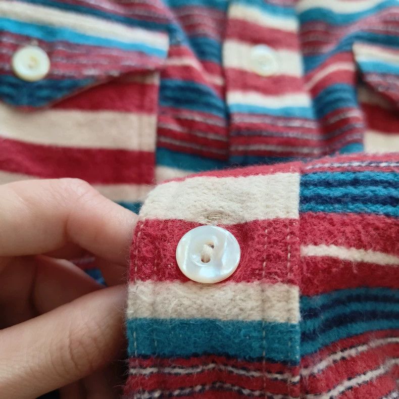 Freewheelers Vintage Wool Rainbow Stripe Western Shirt Size US M / EU 48-50 / 2 - 6 Thumbnail
