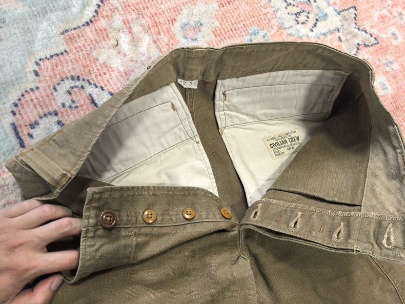 Freewheelers Classic Aviator Work Pants in Khaki Color Size US 32 / EU 48 - 3 Thumbnail