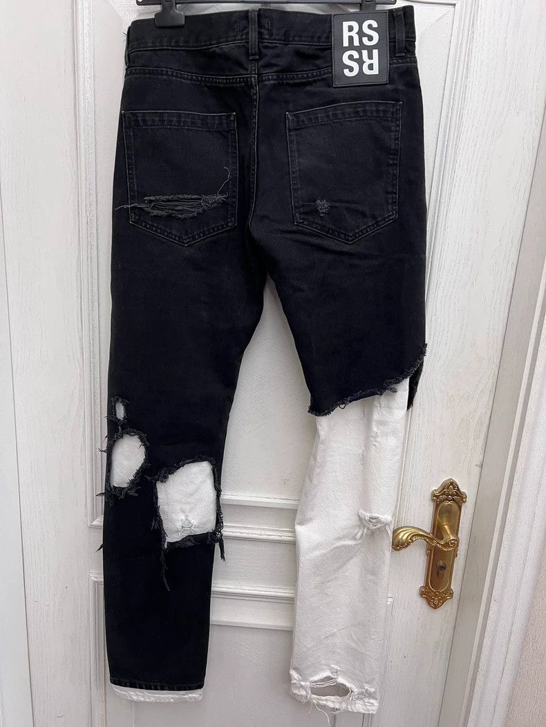 Raf Simons Raf Simons Black and White Distressed Denim Pants Size US 32 / EU 48 - 3 Thumbnail