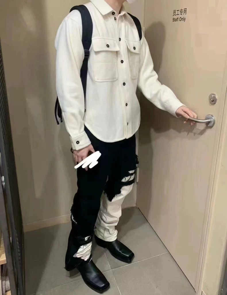 Raf Simons Raf Simons Black and White Distressed Denim Pants Size US 32 / EU 48 - 5 Thumbnail