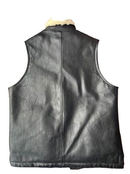 Porter Classic Porter Classic Black Leather Waistcoat with Fur Size US M / EU 48-50 / 2 - 3 Thumbnail