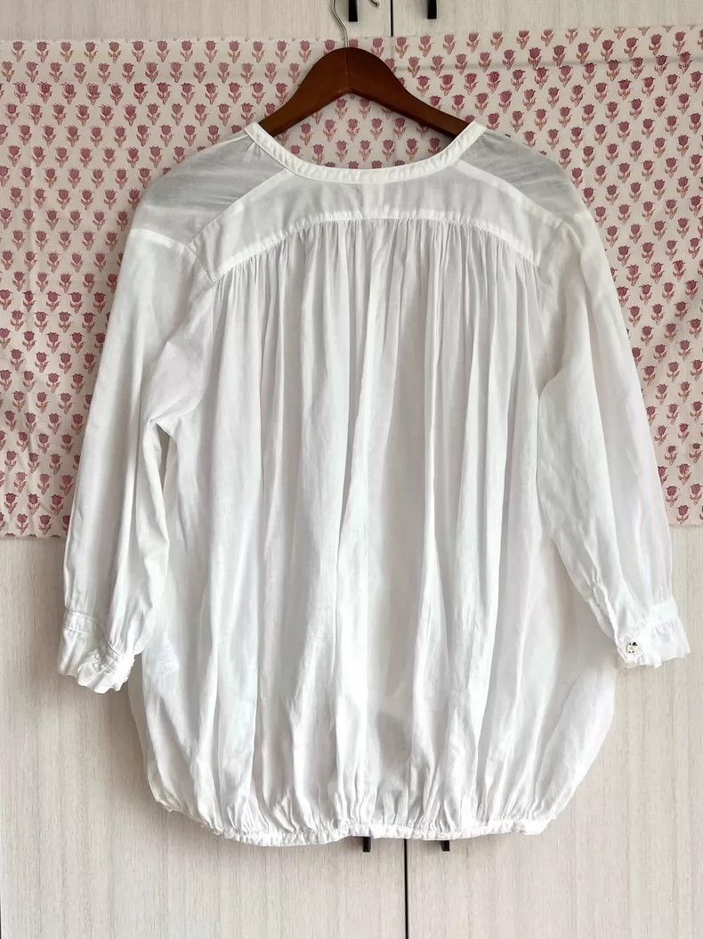 Kapital White Vintage Style Blouse with Unique Sleeves Size US M / EU 48-50 / 2 - 2 Thumbnail