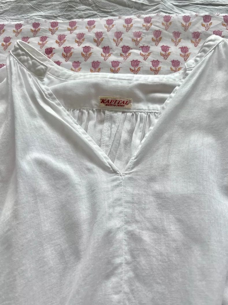 Kapital White Vintage Style Blouse with Unique Sleeves Size US M / EU 48-50 / 2 - 6 Thumbnail