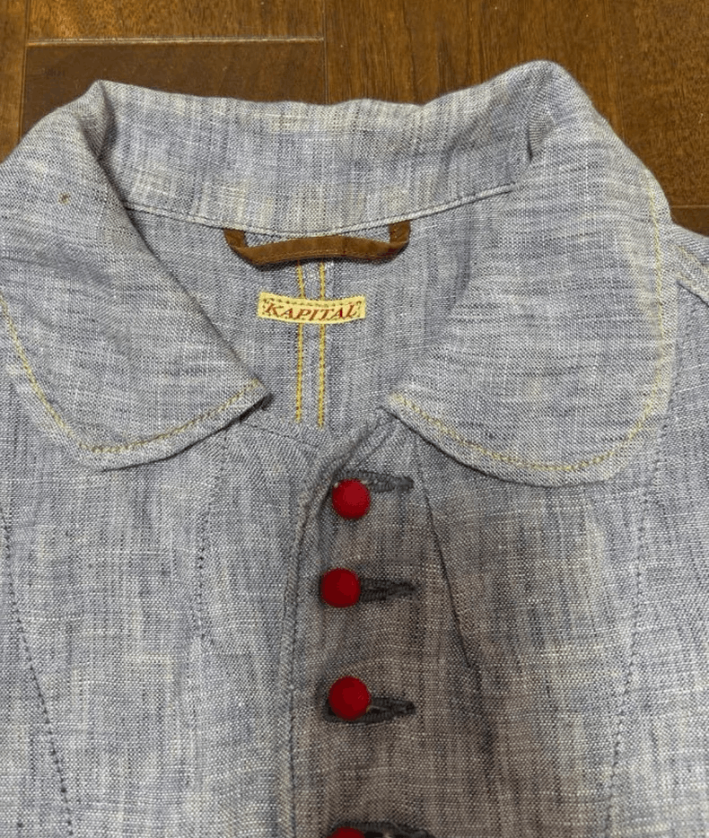 Kapital Kapital Linen Red Button Round Neck Shirt Size US S / EU 44-46 / 1 - 3 Thumbnail