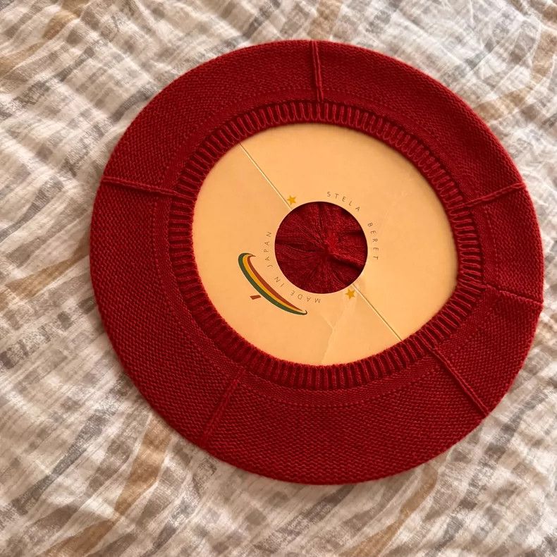 Kapital Knitted Red Beret Cap by Kapital Size ONE SIZE - 2 Thumbnail