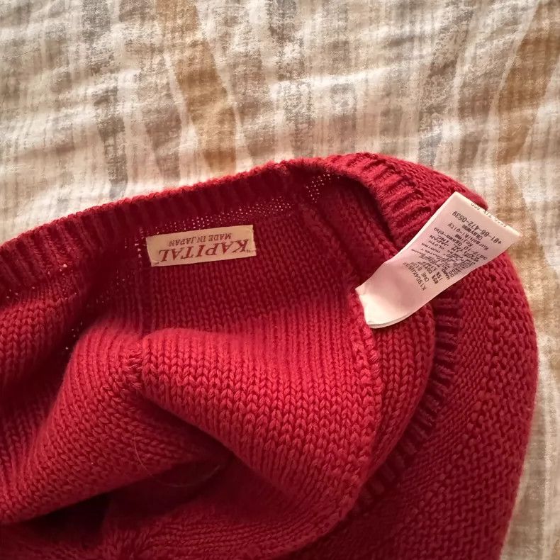 Kapital Knitted Red Beret Cap by Kapital Size ONE SIZE - 3 Thumbnail