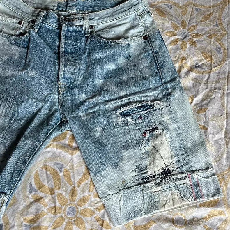 Kapital Kapital Distressed Denim Shorts Size 34 Size US 34 / EU 50 - 3 Thumbnail