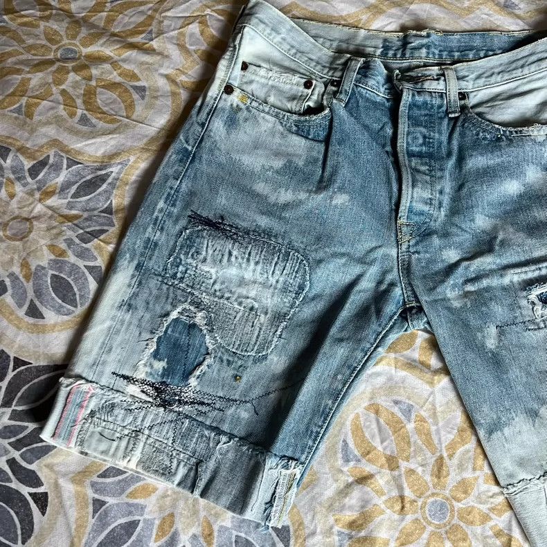 Kapital Kapital Distressed Denim Shorts Size 34 Size US 34 / EU 50 - 2 Thumbnail