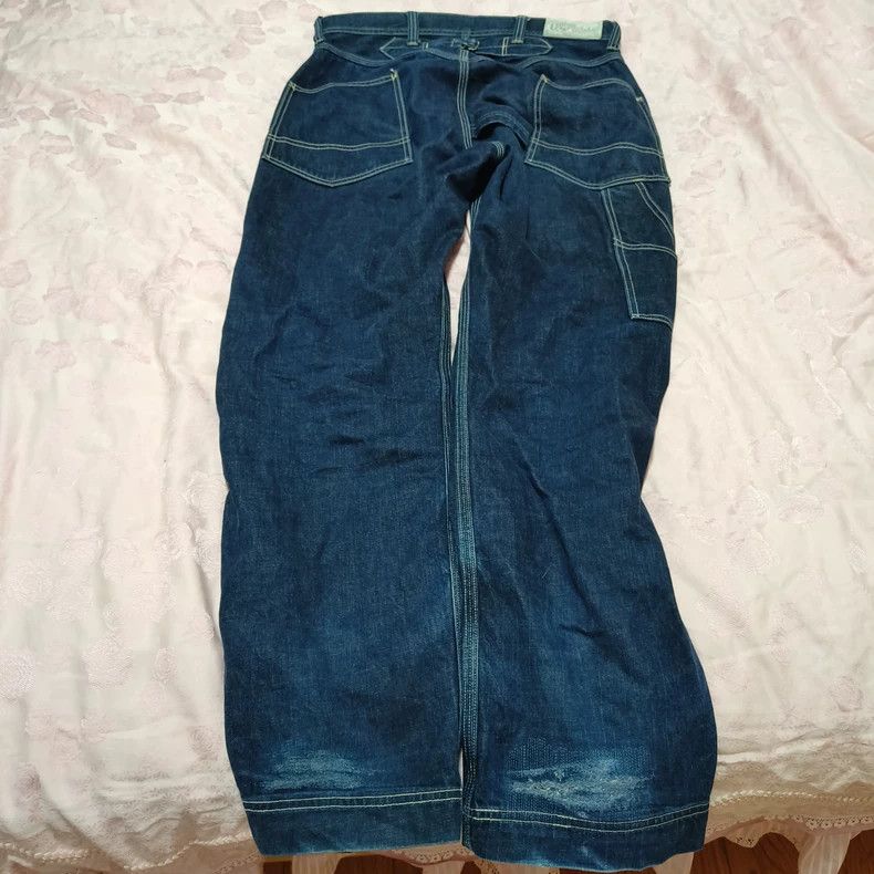 Freewheelers Denim Work Pants with Patch Details Size US 32 / EU 48 - 2 Thumbnail