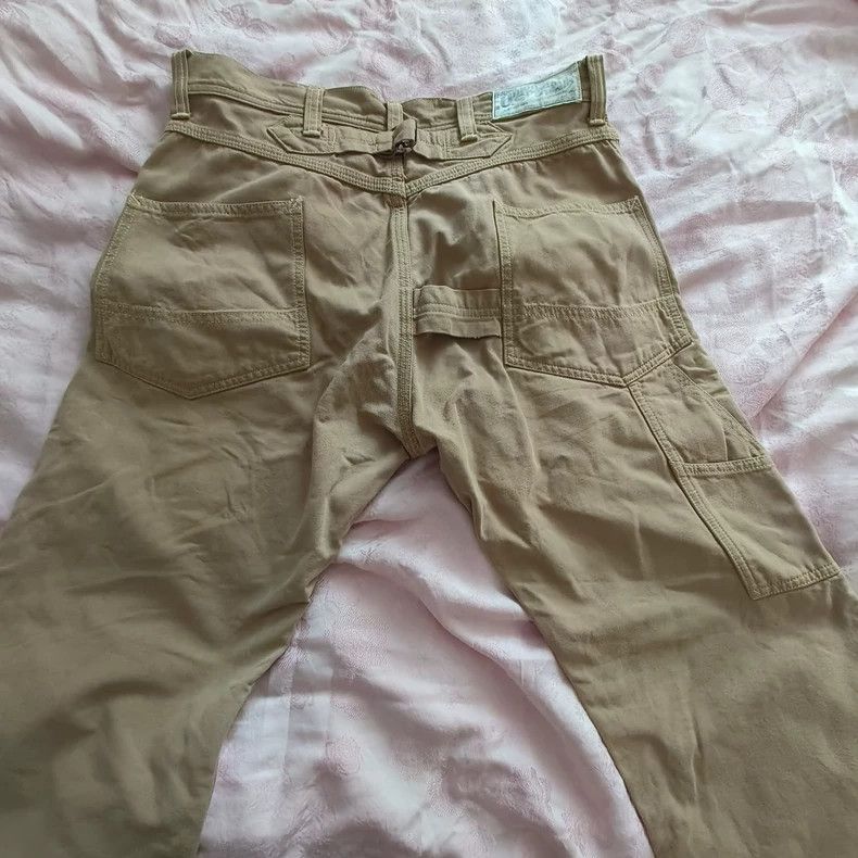 Freewheelers Beige Canvas Cargo Pants with Modification Size US 38 / EU 54 - 4 Thumbnail