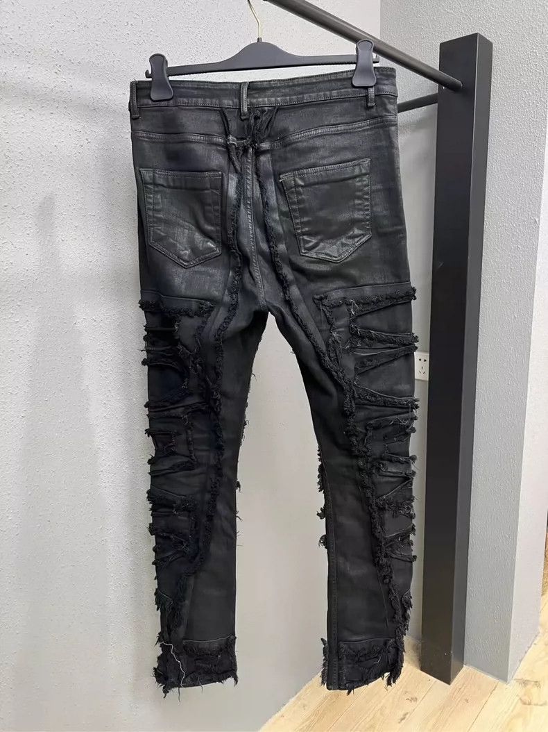 Rick Owens Rick Owens Distressed Black Denim Pants Size 31 Size US 31 - 2 Thumbnail