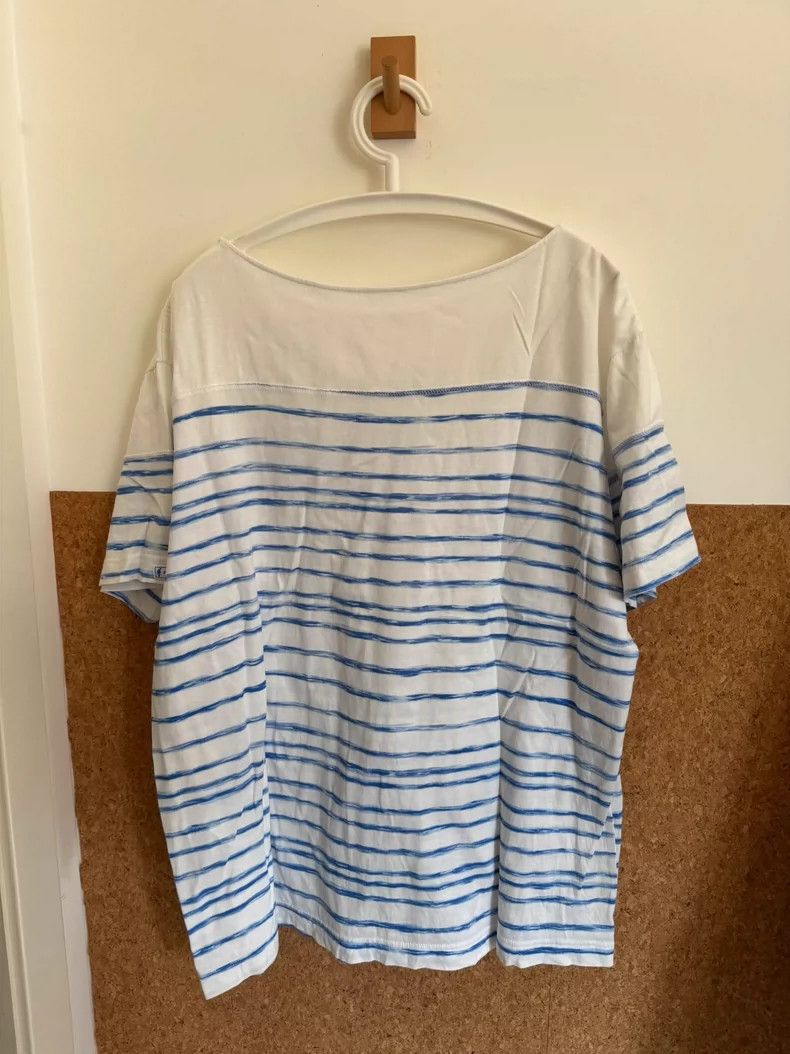 Kapital Striped Half Sleeve Shirt in White and Blue Size US M / EU 48-50 / 2 - 2 Thumbnail