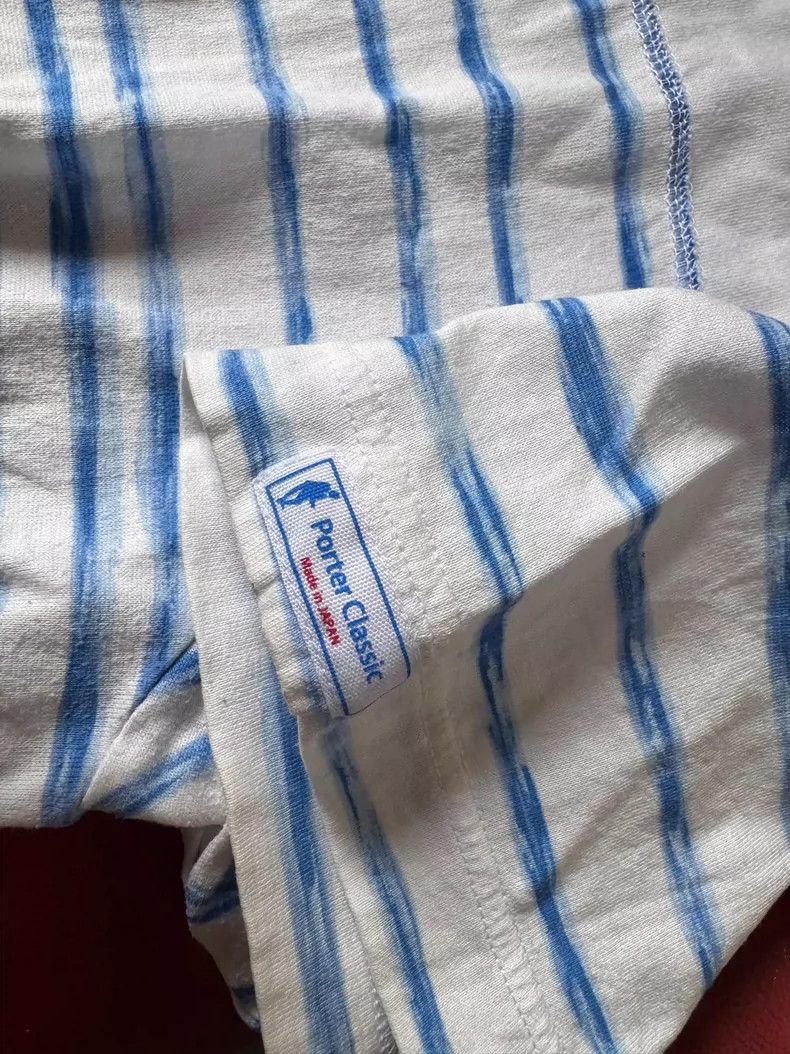Kapital Striped Half Sleeve Shirt in White and Blue Size US M / EU 48-50 / 2 - 5 Thumbnail