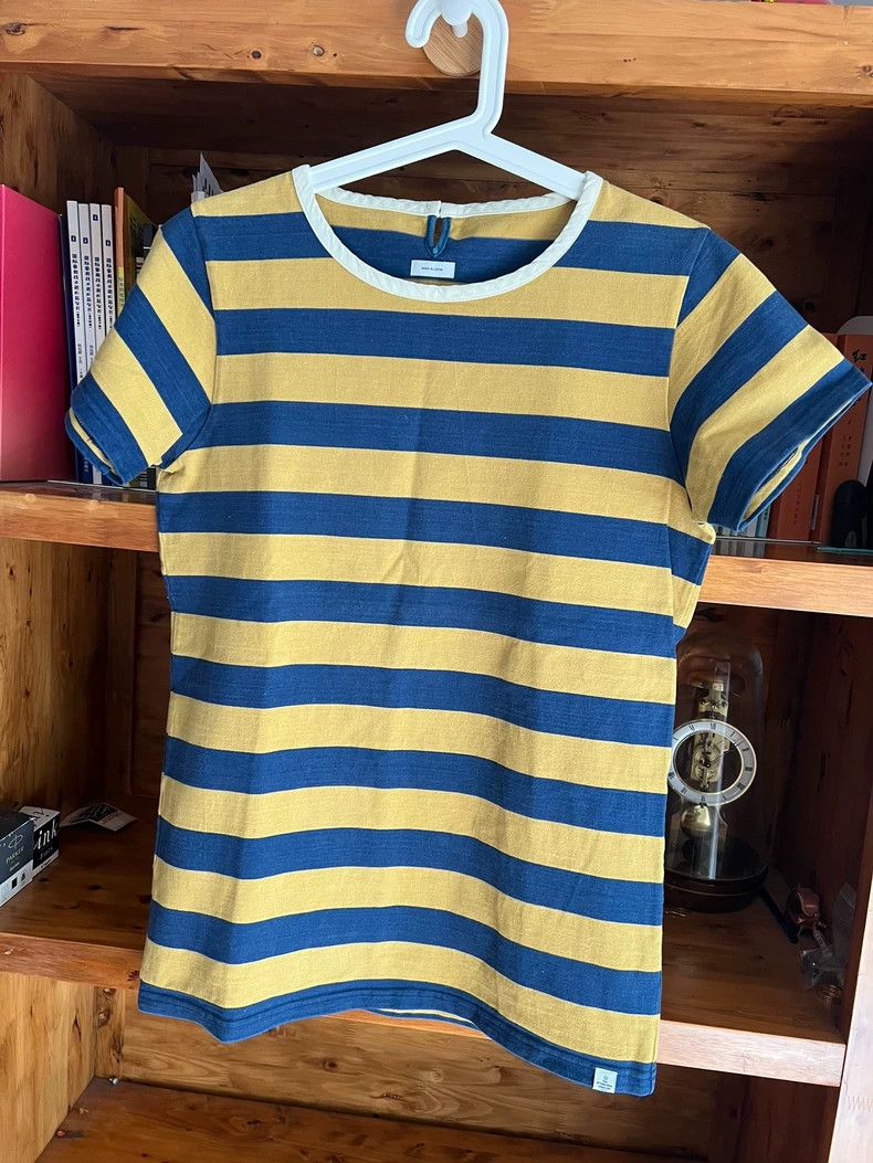 Visvim Blue and Yellow Striped Short Sleeve T-Shirt Size US M / EU 48-50 / 2 - 3 Thumbnail