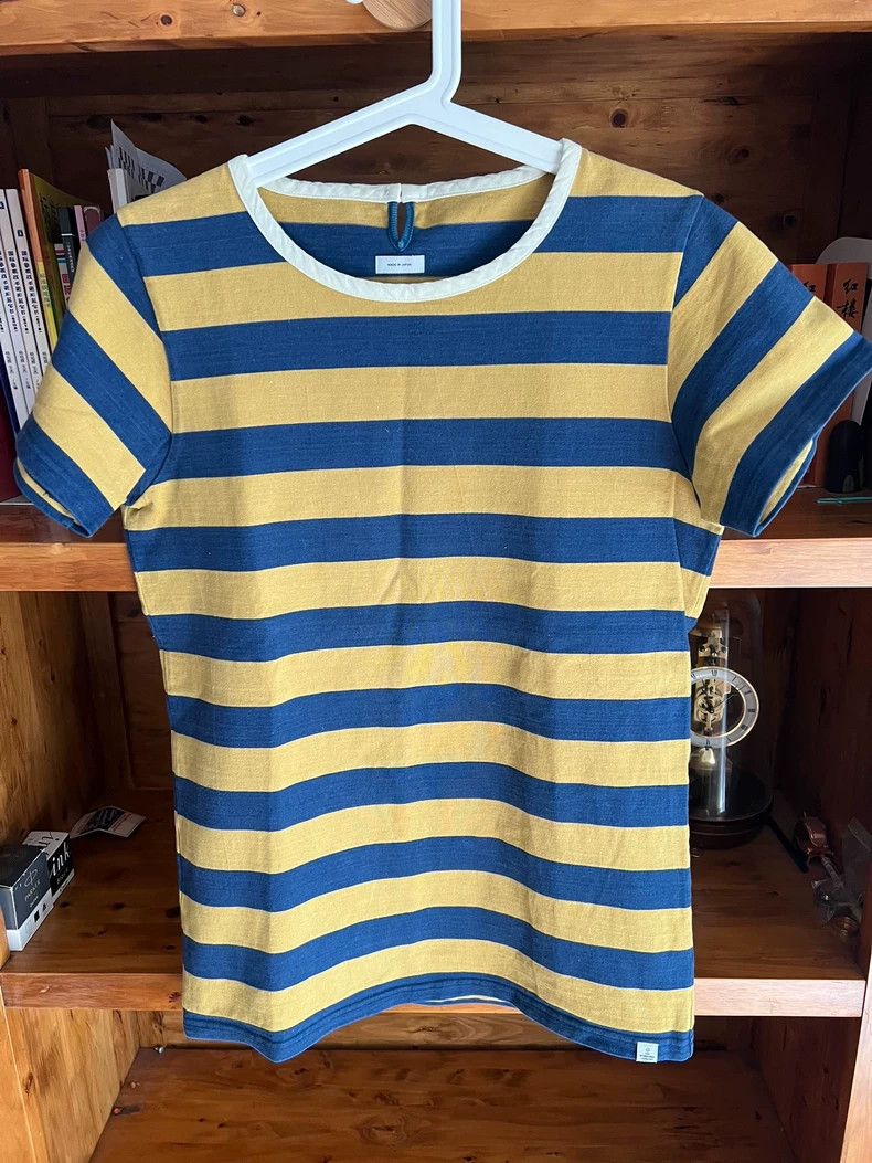 Visvim Blue and Yellow Striped Short Sleeve T-Shirt Size US M / EU 48-50 / 2 - 4 Thumbnail