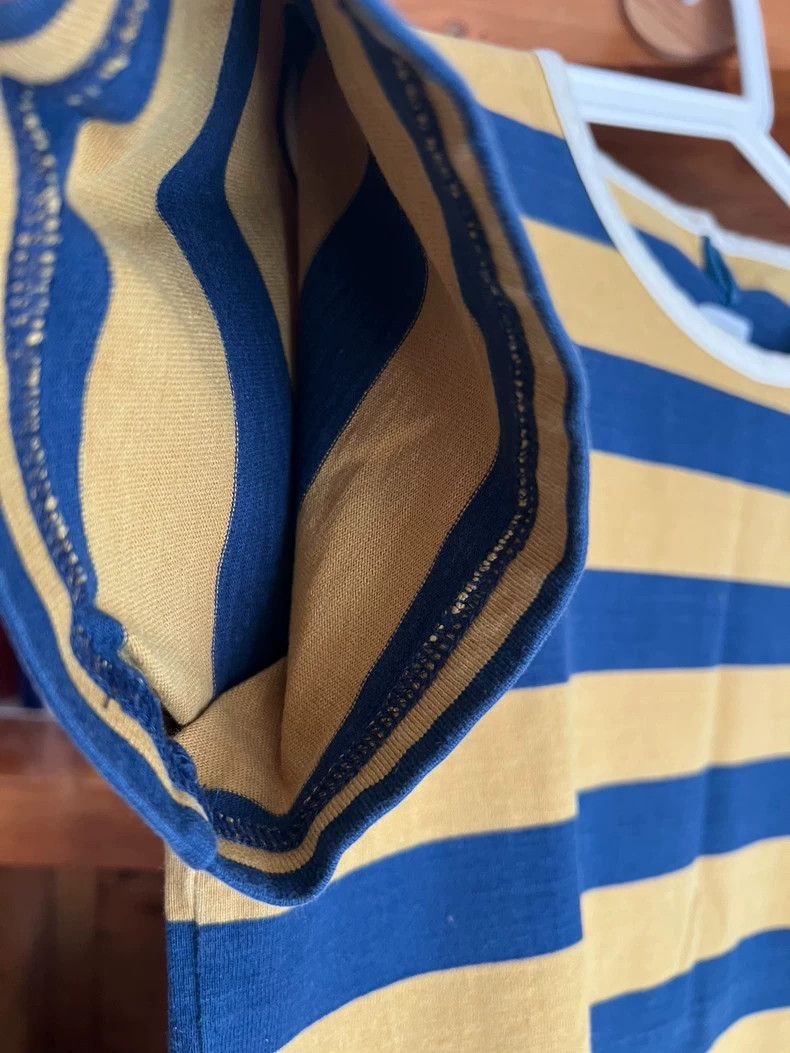 Visvim Blue and Yellow Striped Short Sleeve T-Shirt Size US M / EU 48-50 / 2 - 7 Thumbnail