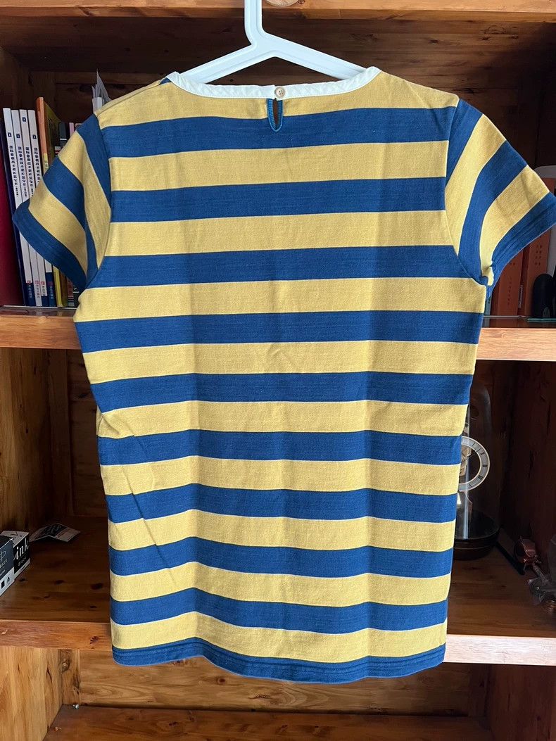 Visvim Blue and Yellow Striped Short Sleeve T-Shirt Size US M / EU 48-50 / 2 - 8 Thumbnail