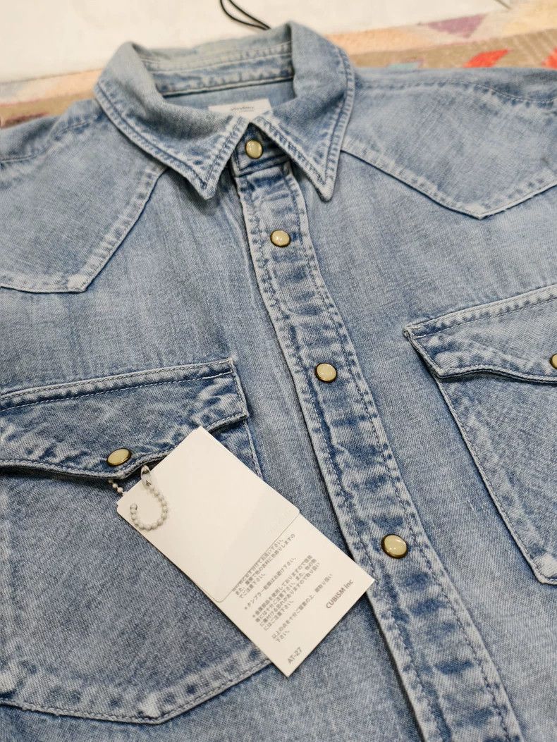 Visvim Visvim Albacore Denim Shirt with Patch Sleeves Size US S / EU 44-46 / 1 - 3 Thumbnail