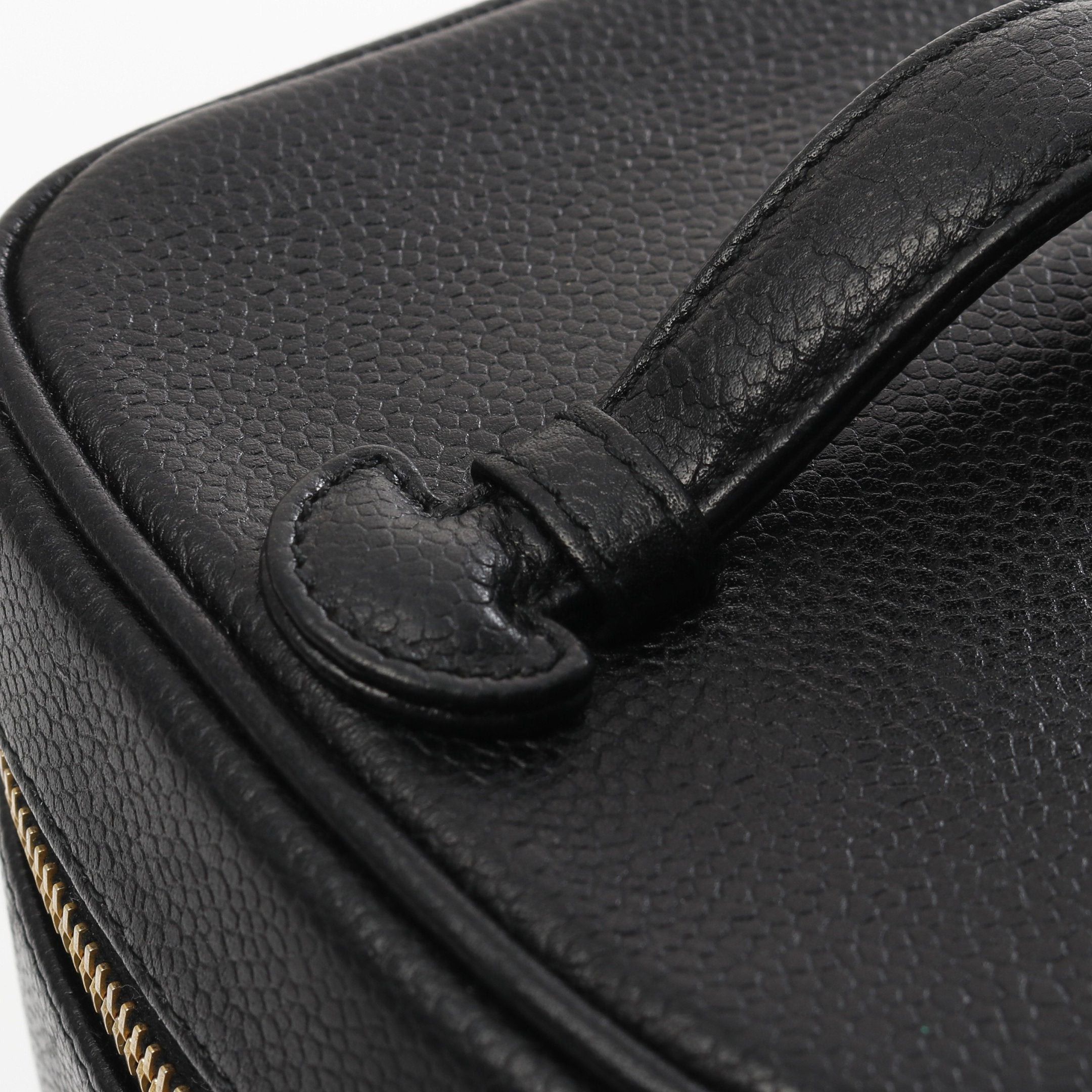 Chanel Chanel Coco Mark Handbag Vanity Bag Caviar Skin Black Gold Hardware Size ONE SIZE - 8 Thumbnail