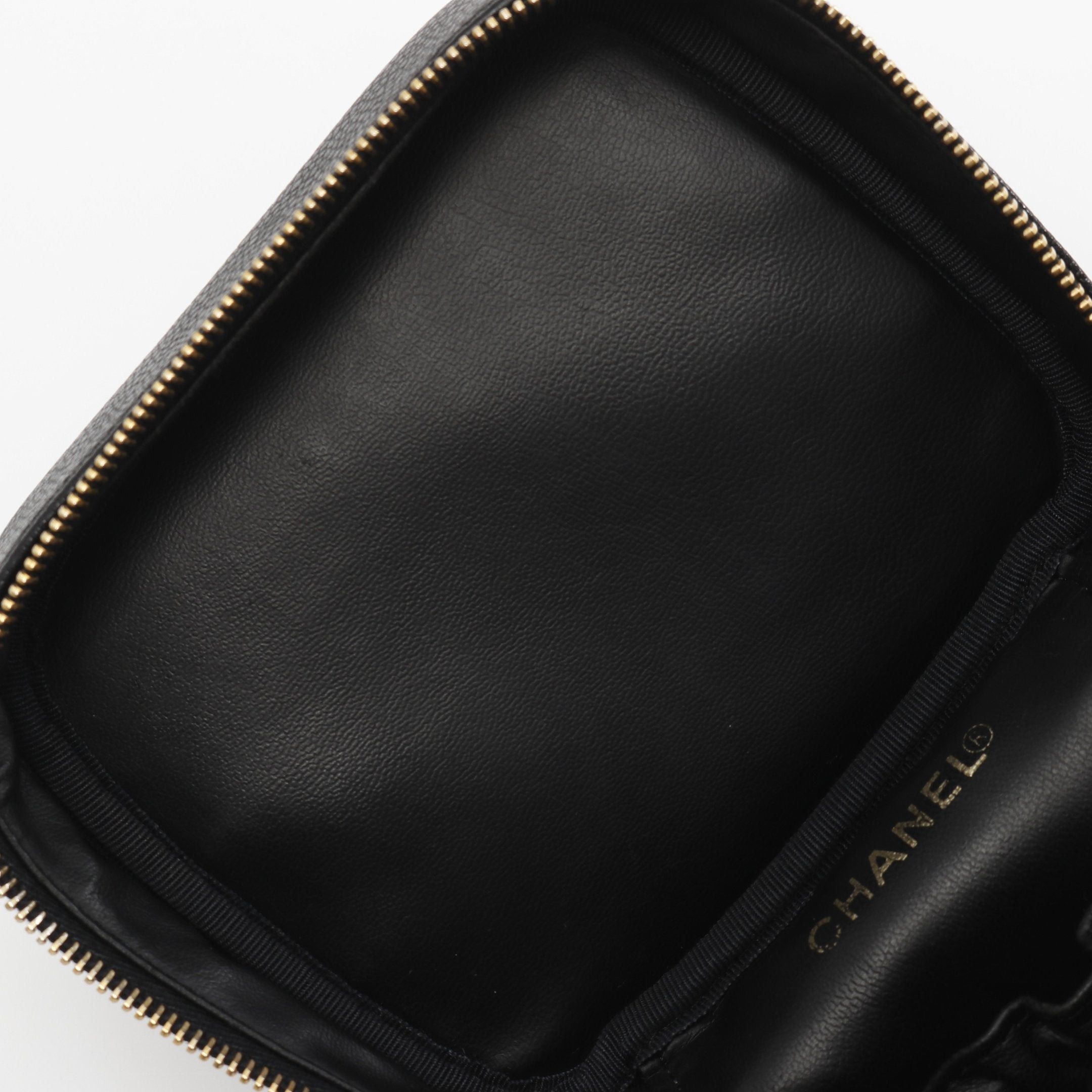Chanel Chanel Coco Mark Handbag Vanity Bag Caviar Skin Black Gold Hardware Size ONE SIZE - 10 Thumbnail