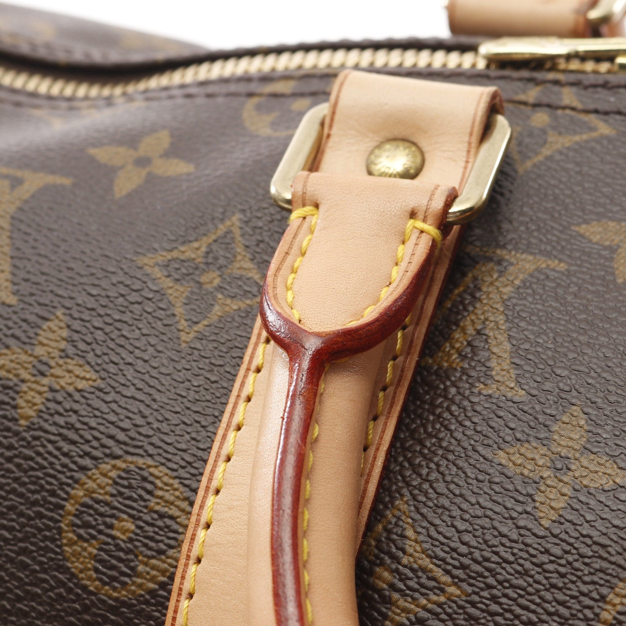 Louis Vuitton Louis Vuitton Keepall 45 Monogram Boston Bag Leather Brown Size ONE SIZE - 8 Thumbnail