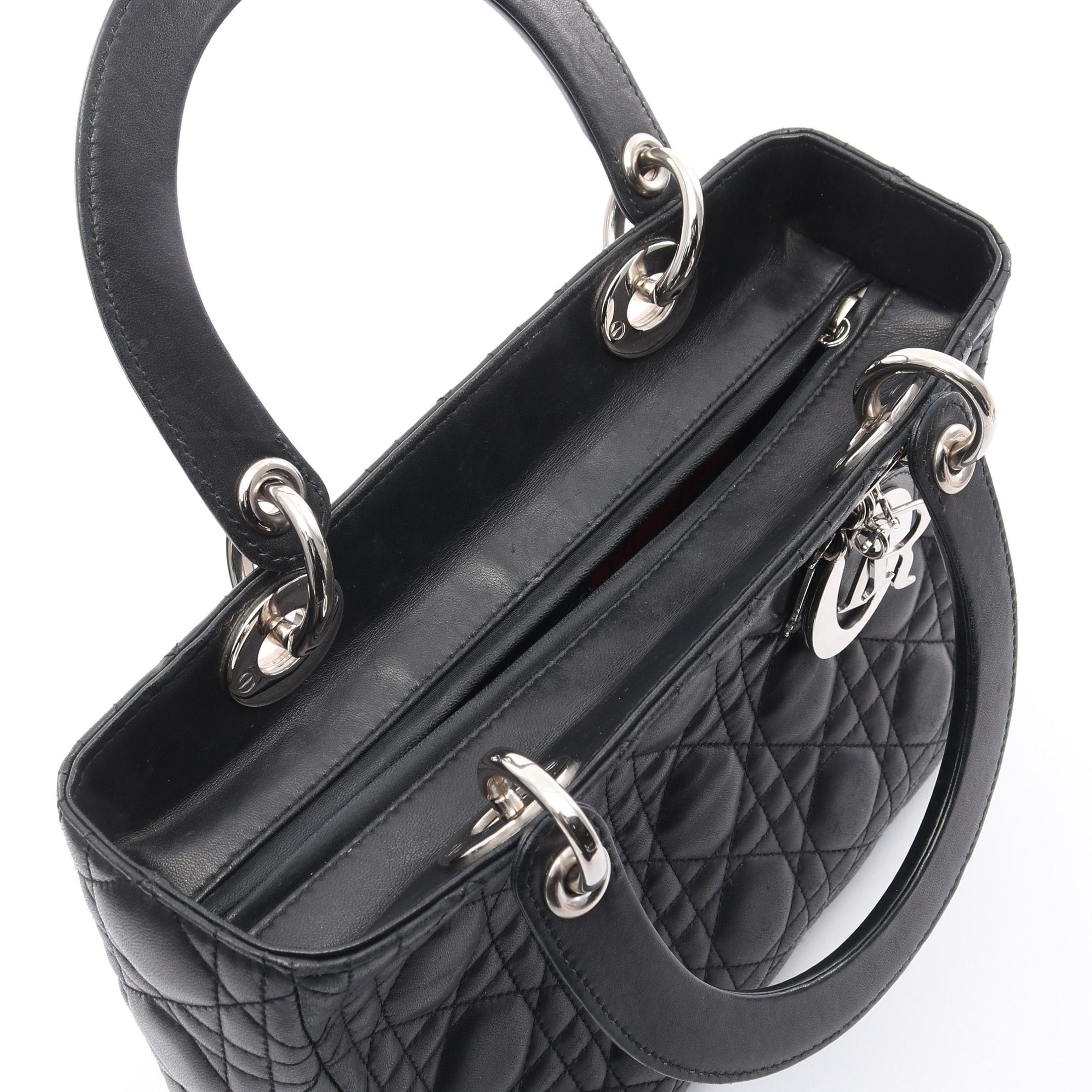 Dior Dior Lady Dior Canage Handbag Leather Black Size ONE SIZE - 11 Thumbnail